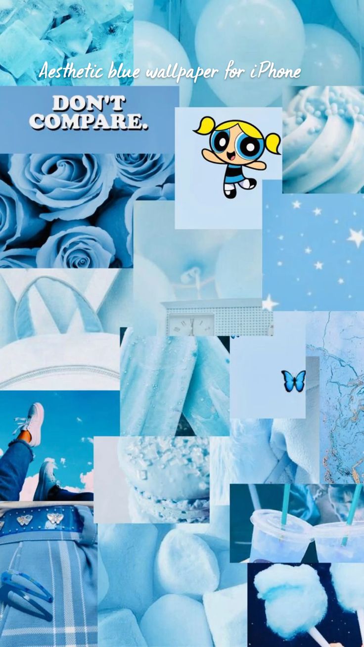 Aesthetic blue wallpaper for iPhone