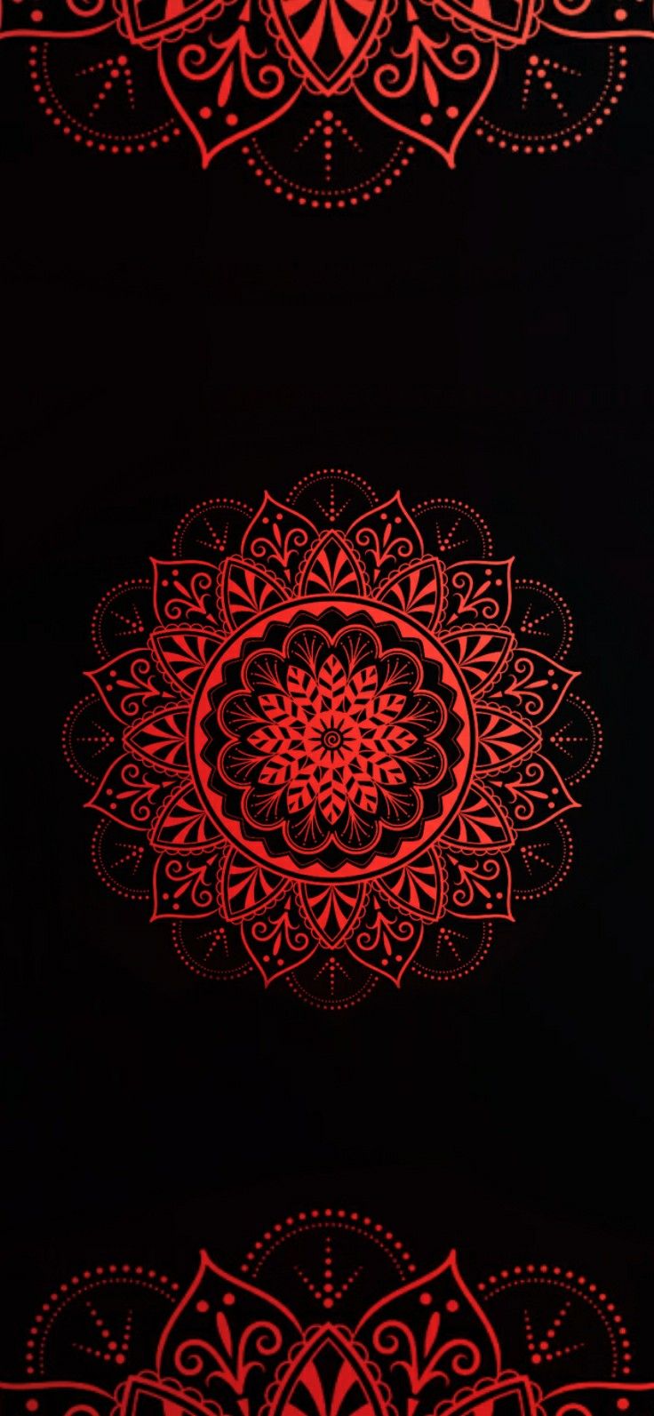 Red and Black Mandala Wallpaper