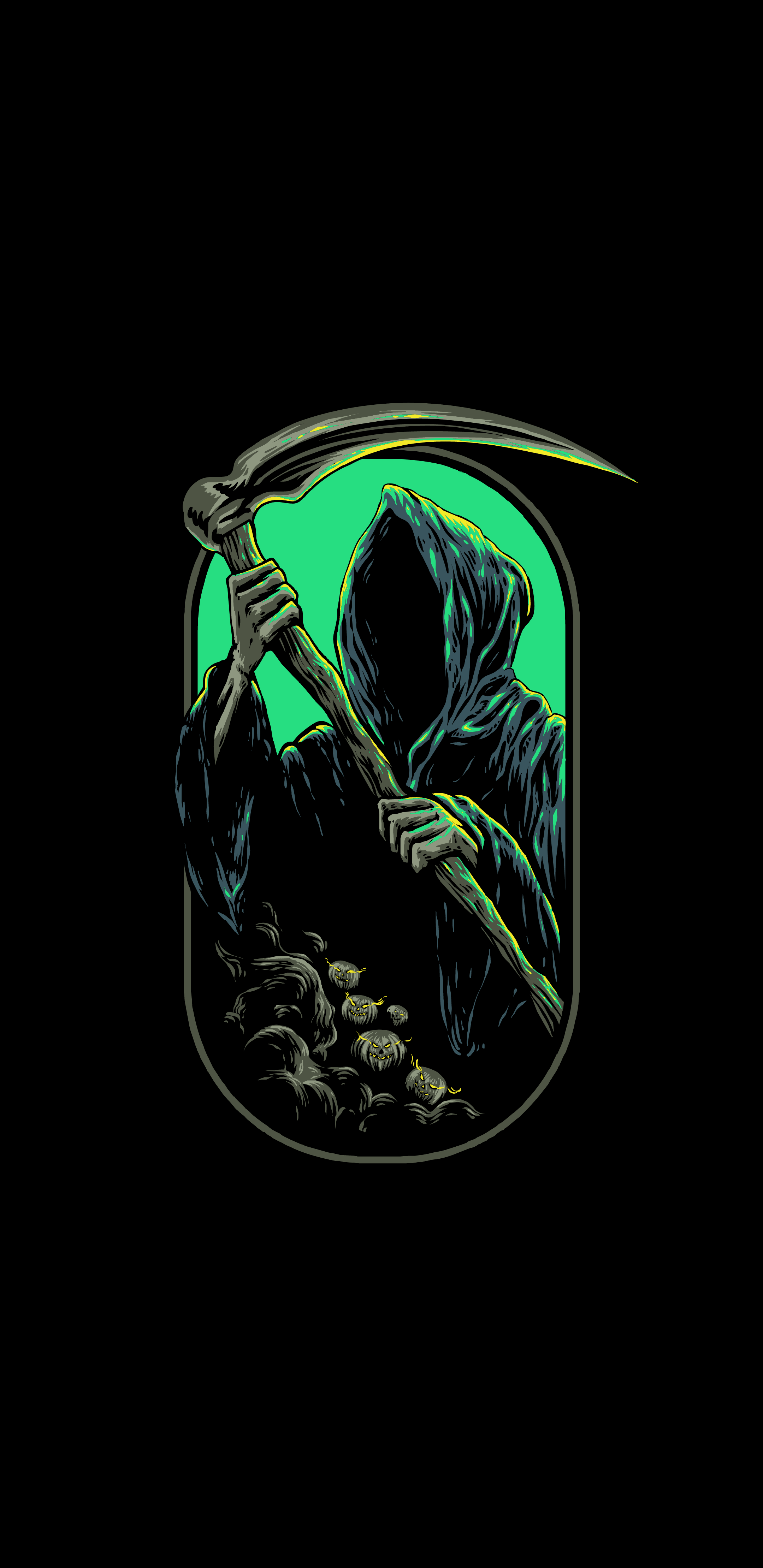 Grim Reaper [2160x4440] Wallpaper generated by Colartive, an android wallpaper generator app. Can use your own choice of palette. (But this one is a PREMIUM .) Comment if you like. Cheers!