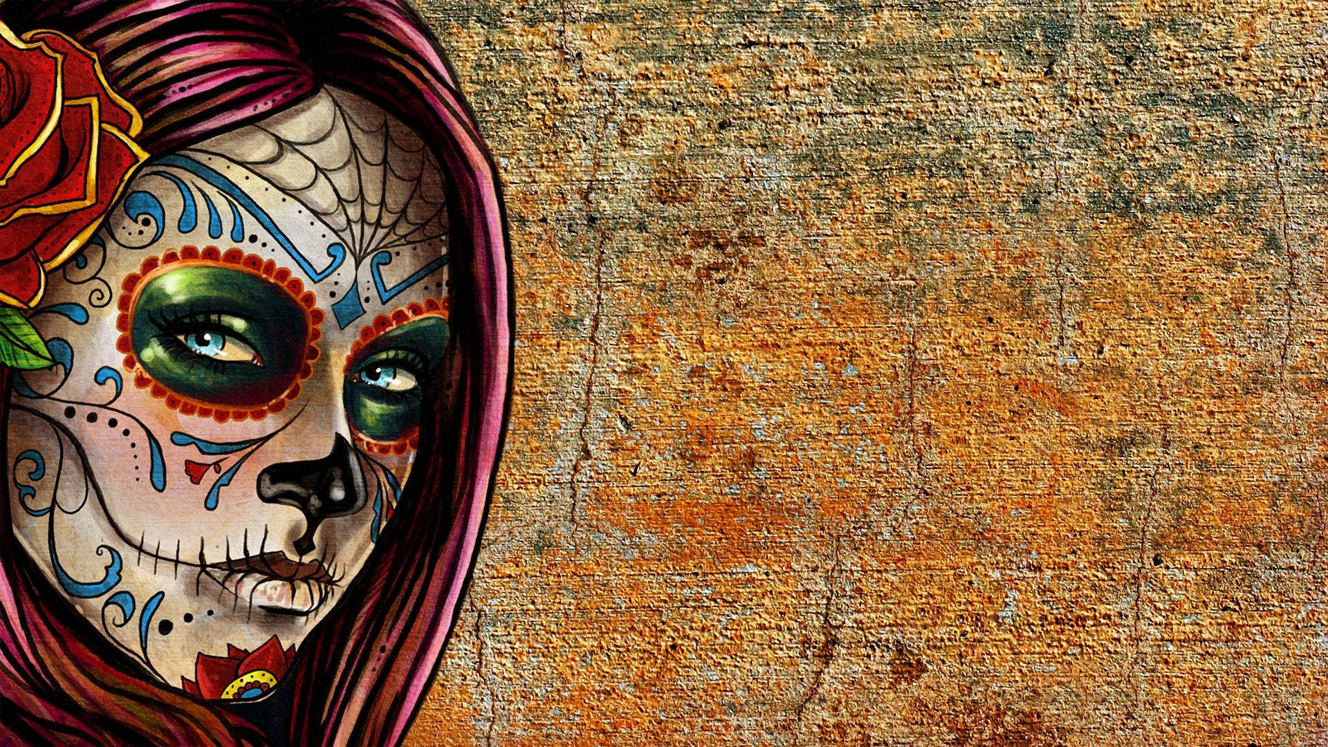 Download Mexican Day Of Dead Mask Wallpaper