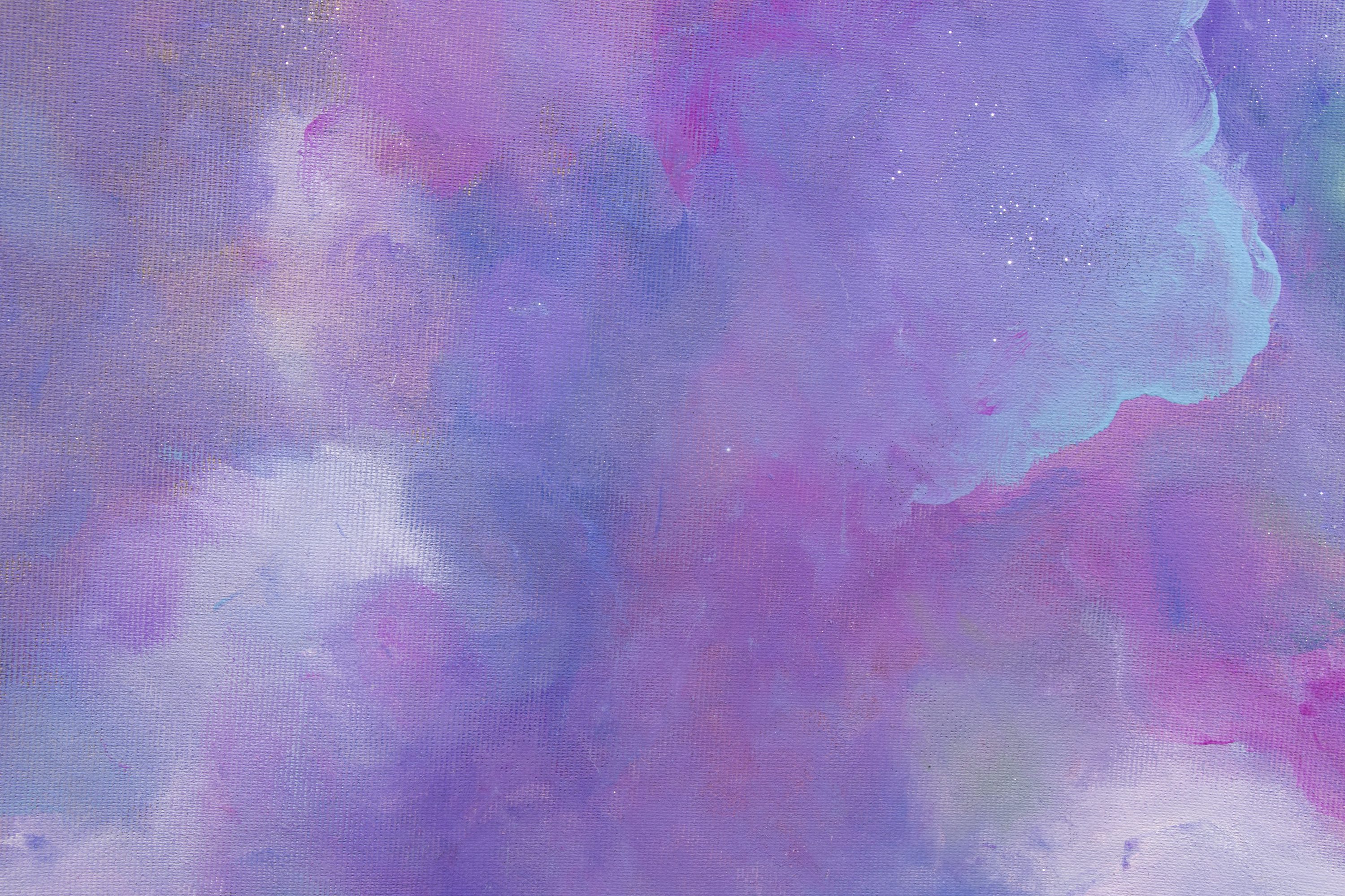 Purple and pink abstract painting photo