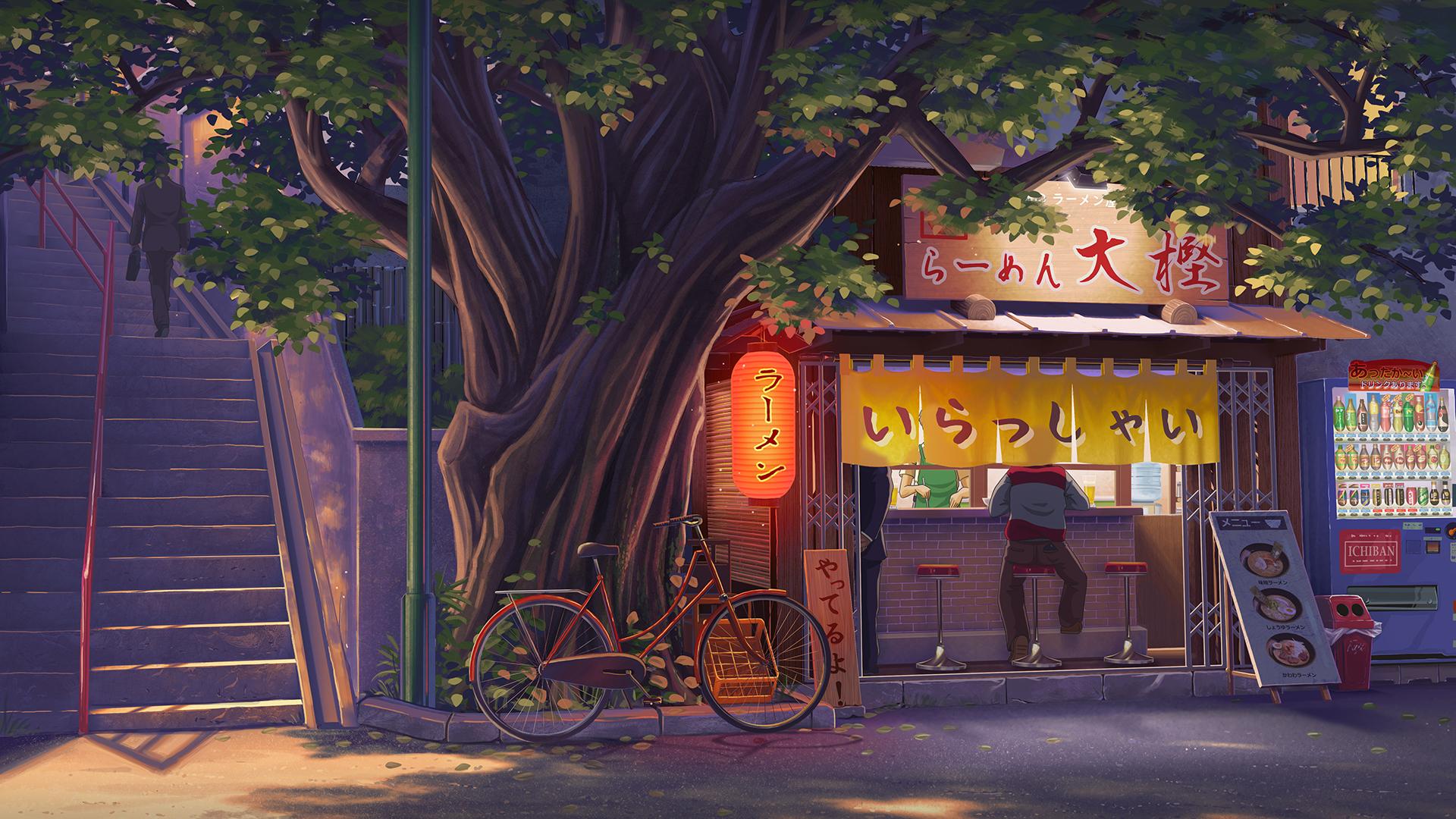 ramen shop, digital, 1920x1080px, 2018