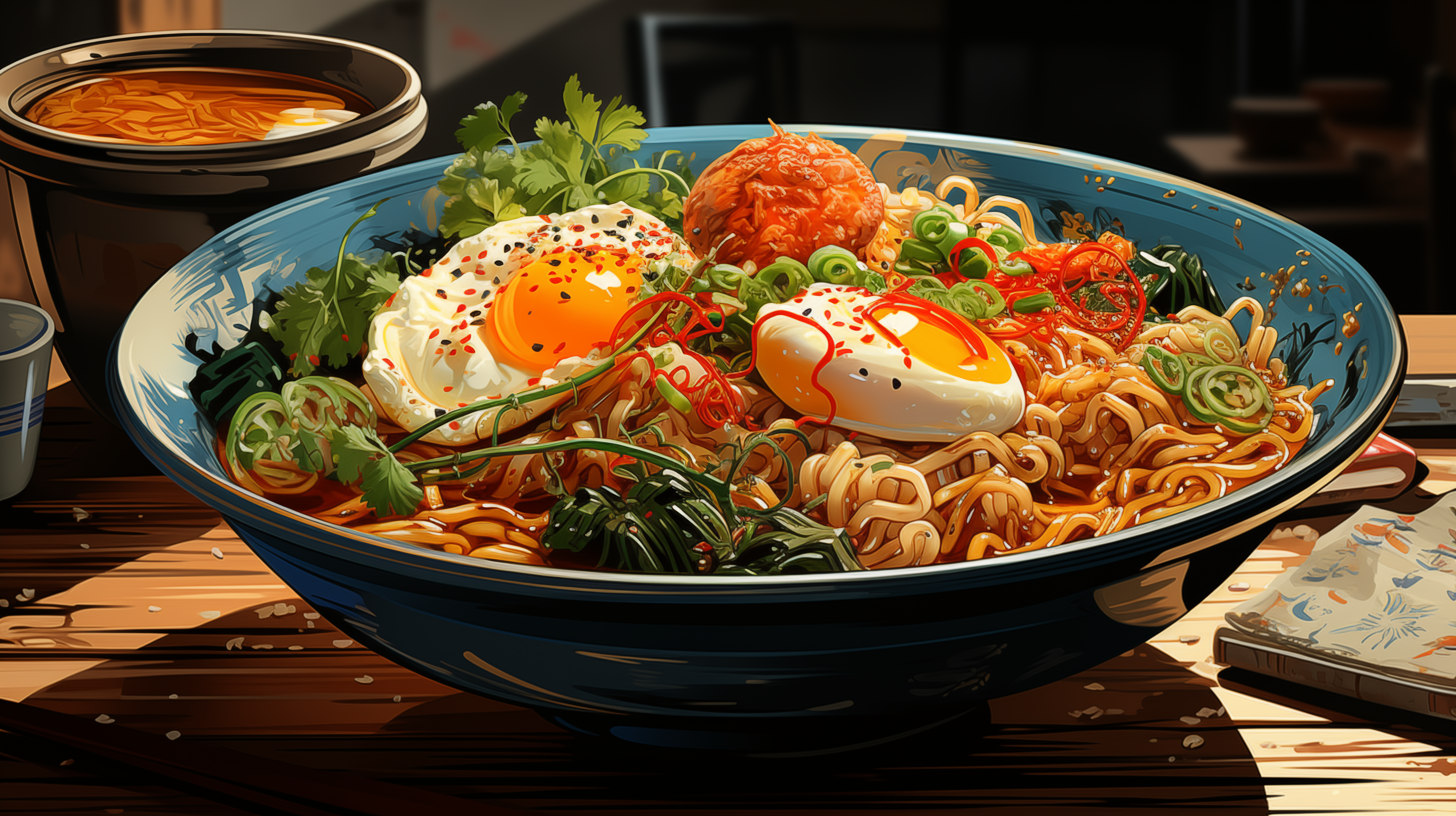 AI Art Inspired Delicious Ramen HD Wallpaper