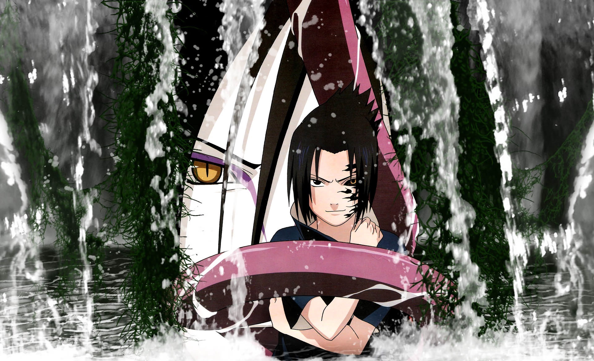 Wallpaper anime, art, Sasuke, Naruto, Orochimaru for mobile and desktop, section прочее, resolution 1920x1168