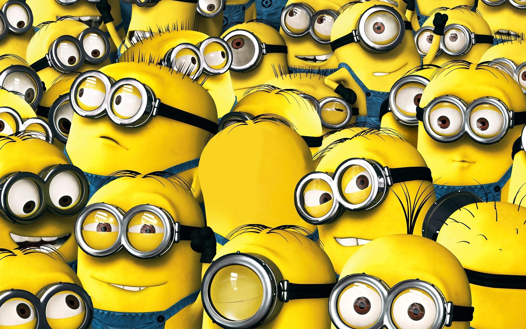 Wallpaper animation, yellow, smile, cartoon, suit, Cyclops, Minions, Despicable Me for mobile and desktop, section фильмы, resolution 2000x1250