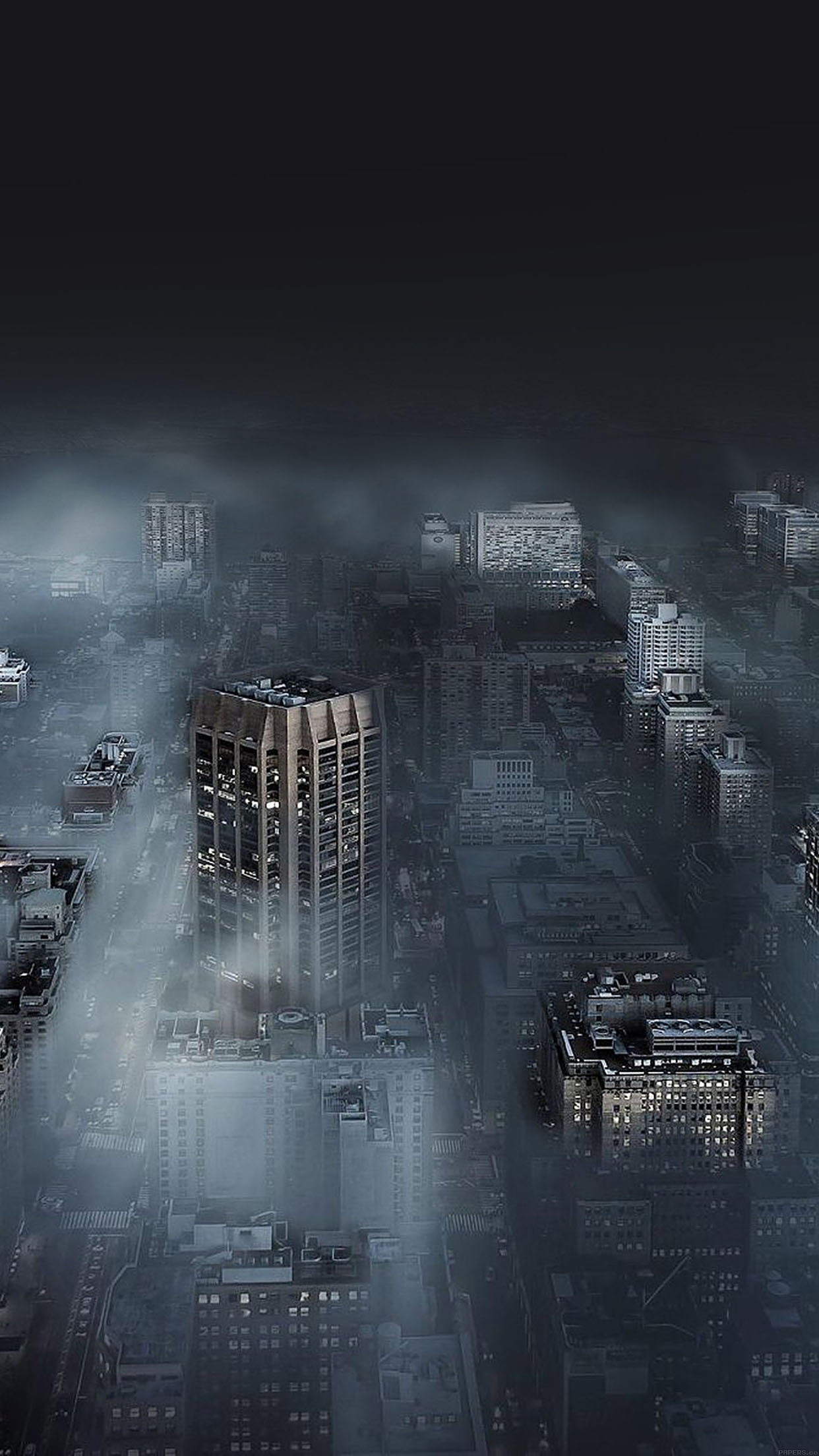 Dark city in fog nature Download Free Wallpaper for iPhone 6