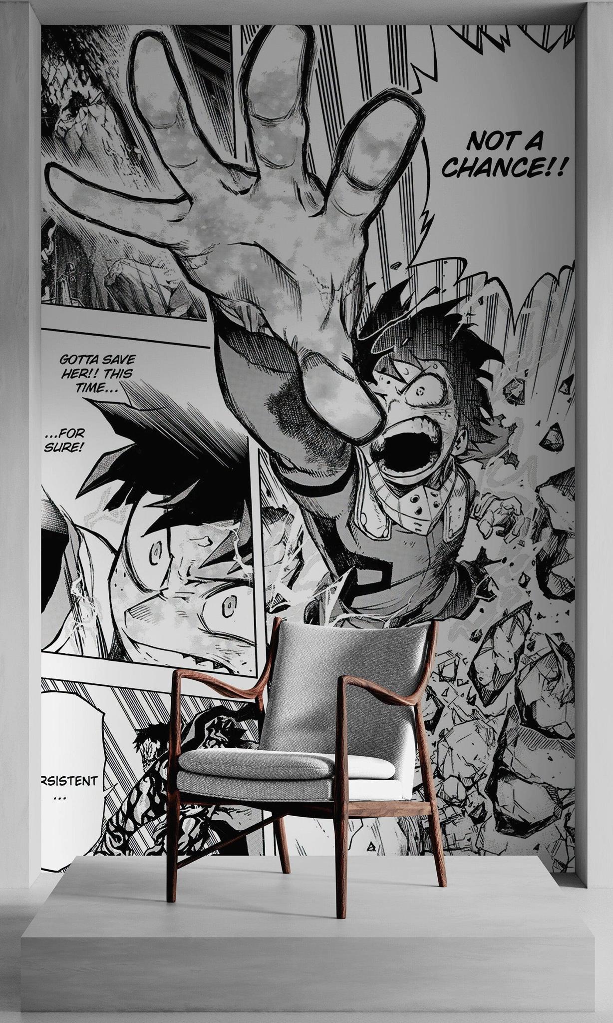 Midoriya Manga Panels Wallpaper. My Hero Academia Peel and Stick Wall Mural