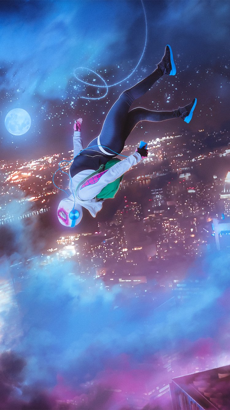 Download Gwen Stacy Spider Gwen Movie Spider Man: Into The Spider Verse Phone Wallpaper