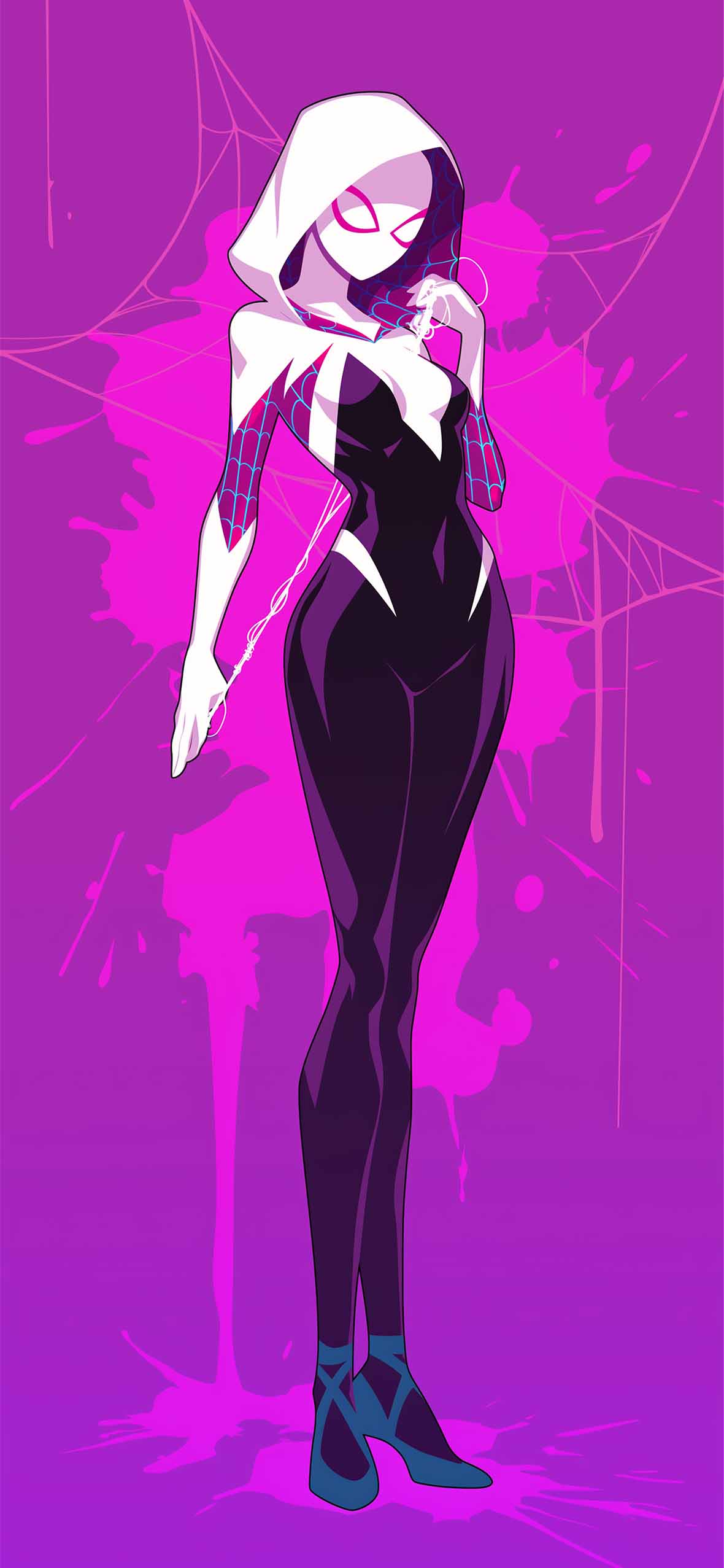 Bold Spider Gwen Purple Power Wallpaper HD Wallpaper