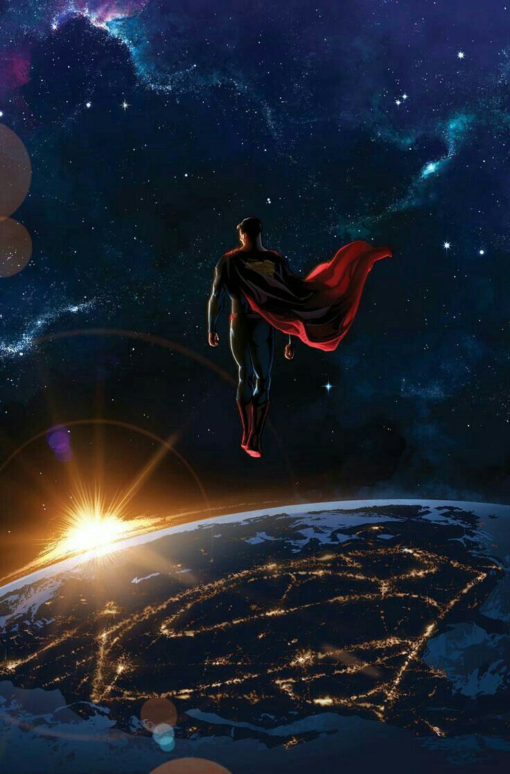 Superman watching over earth