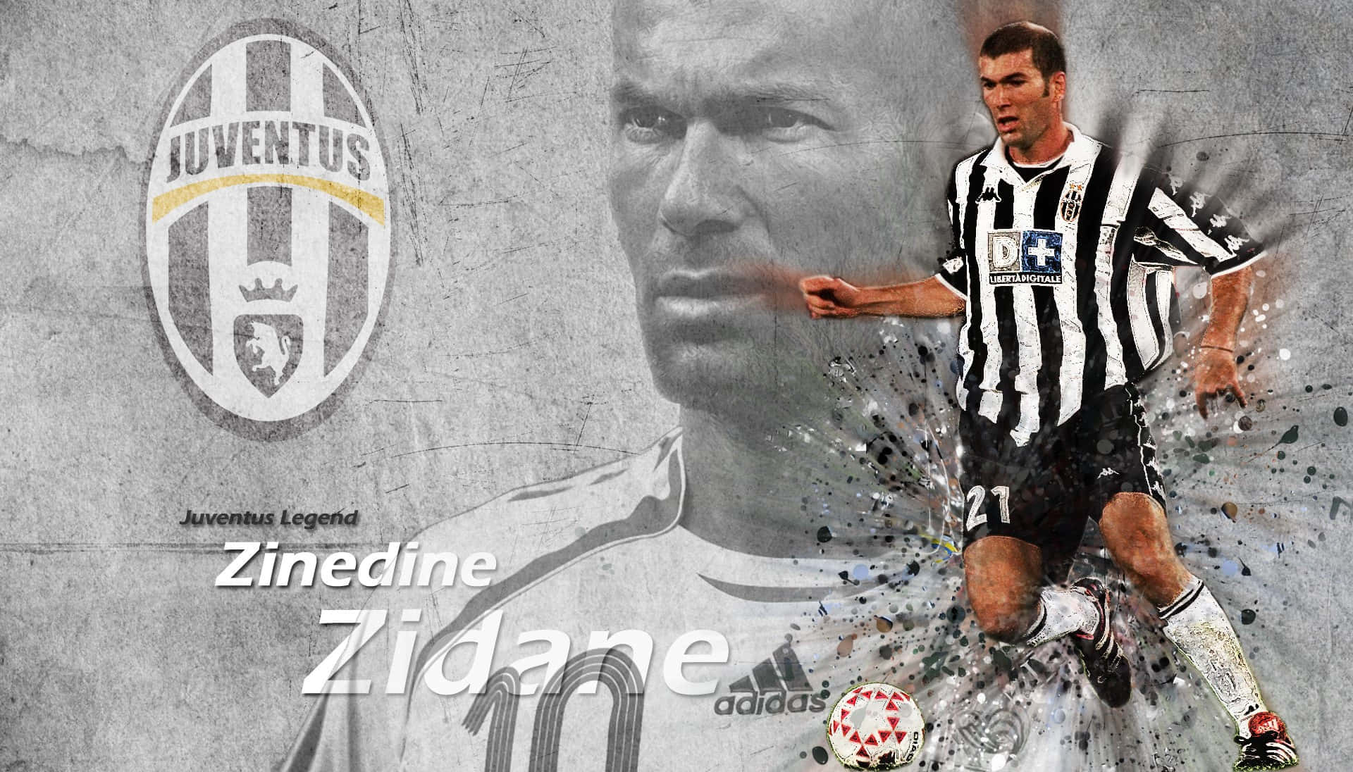 Download Zinedine Zidane in action during his tenure at Juventus FC Wallpaper