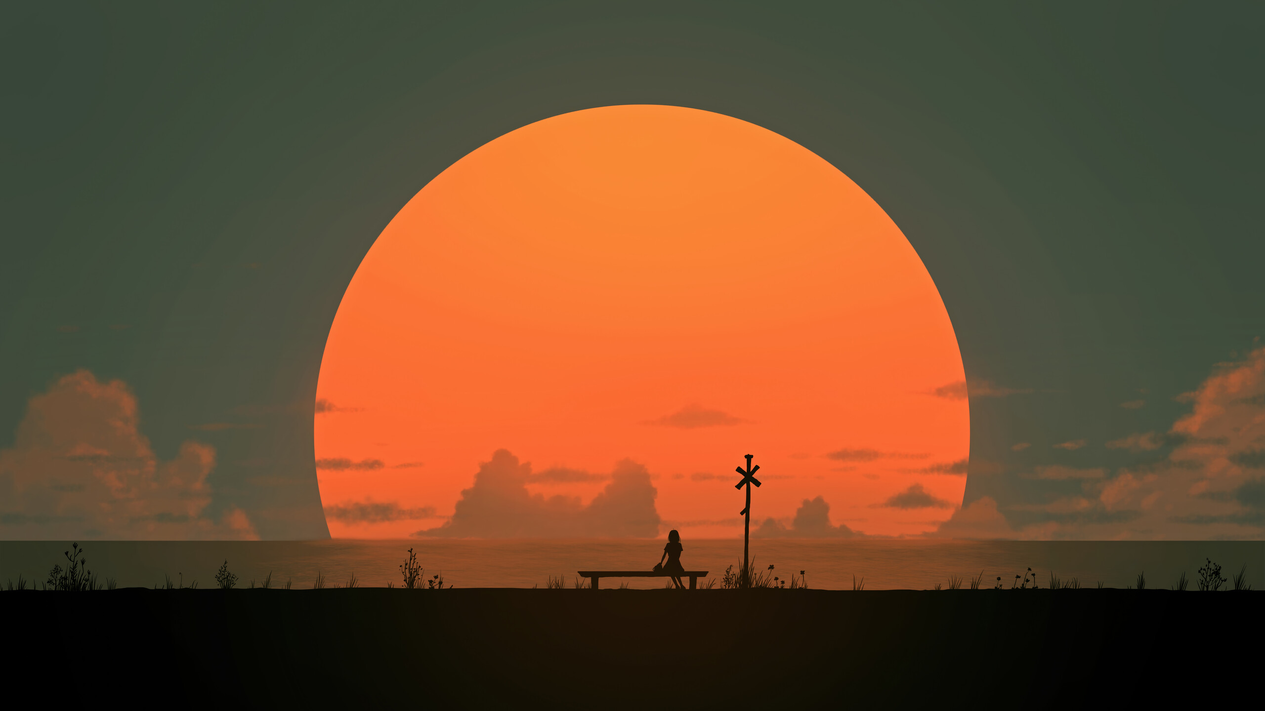 Sunset Scenery Minimalist Wallpaper 4K 8K HD PC b