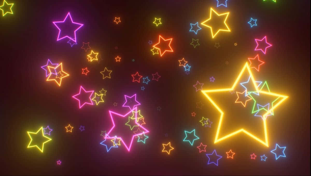 Download Neon Glowing Stars Background Wallpaper
