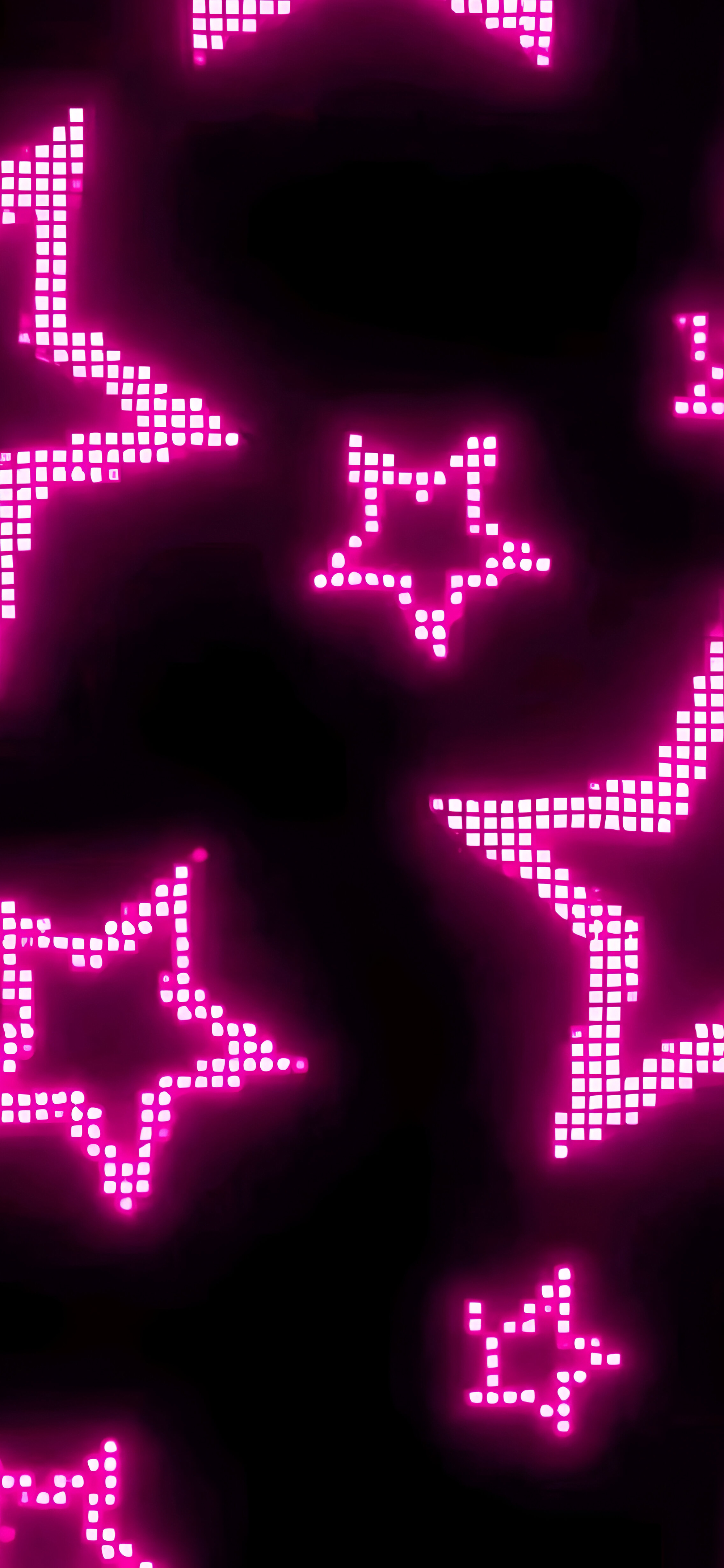Glowing Pink Pixel Stars Wallpaper Neon iPhone Wallpaper