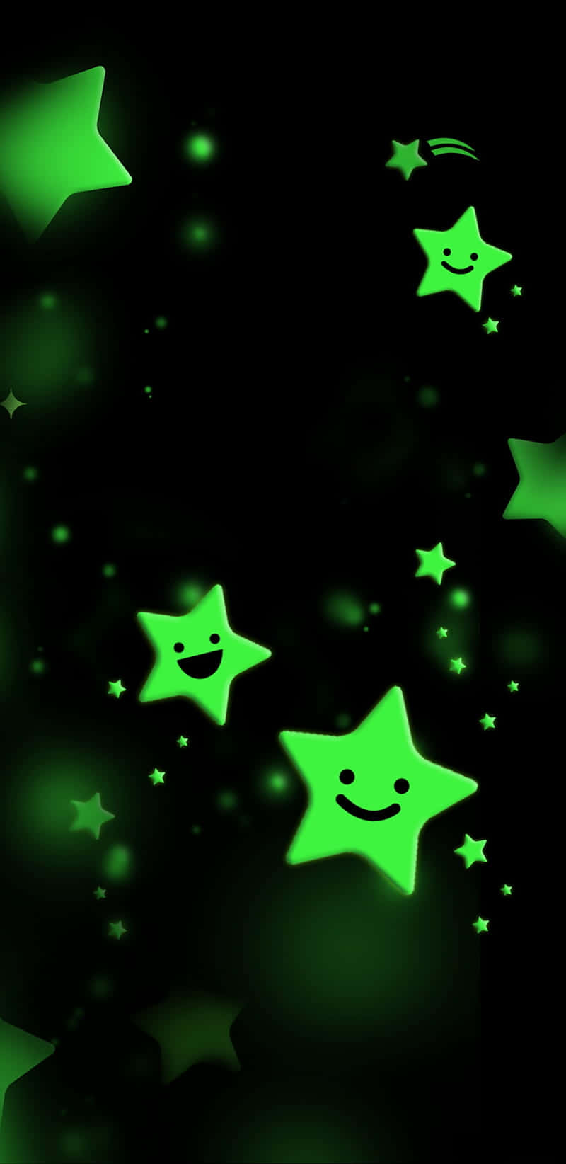 Download Green Glowing Stars Mobile Wallpaper