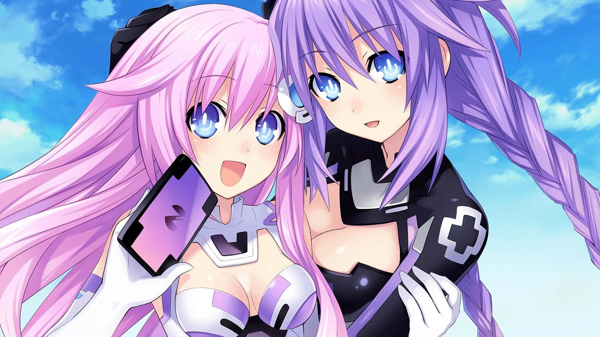 Download Enjoy an electrifying adventure in Hyperdimension Neptunia! Wallpaper