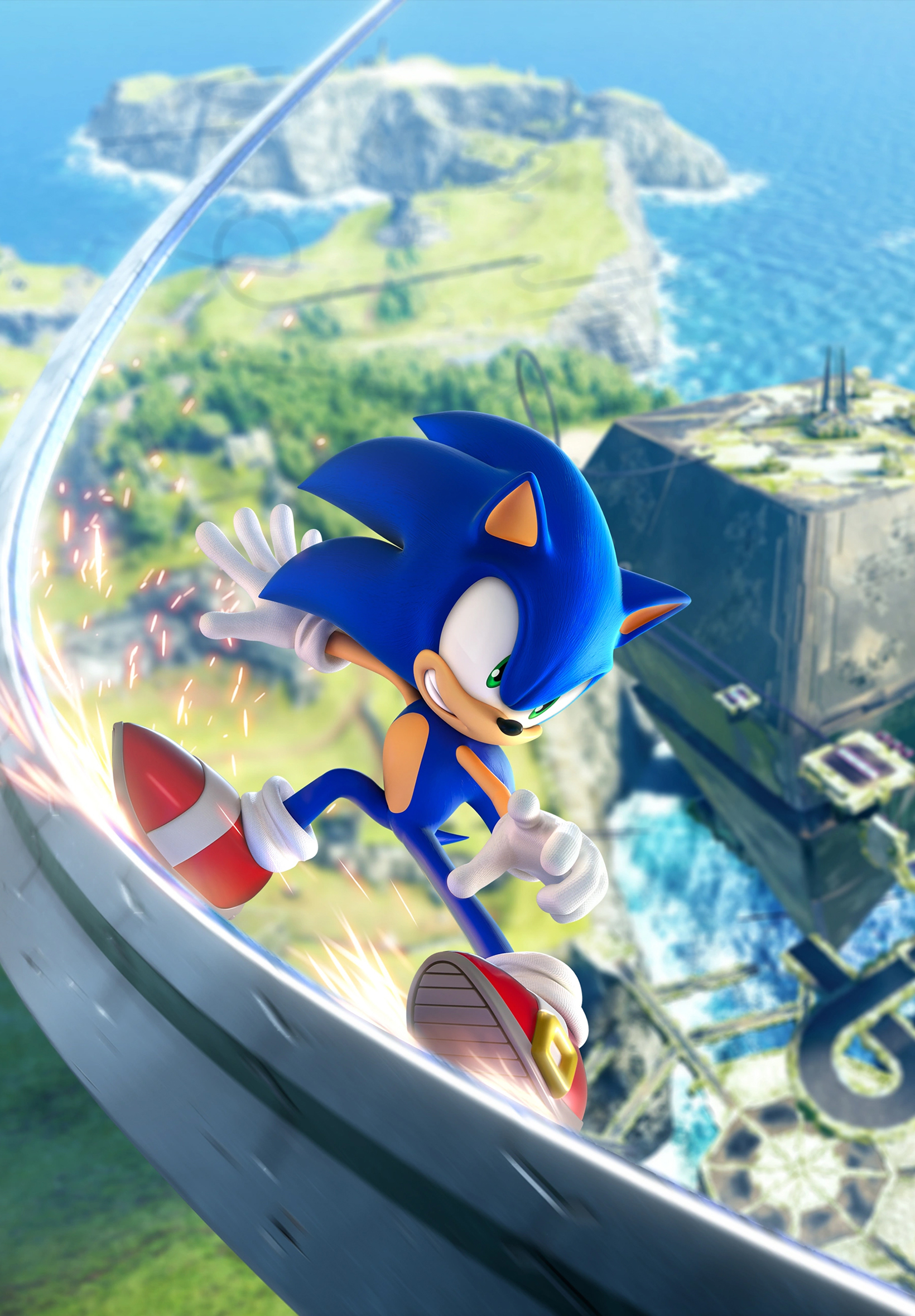 Sonic Frontiers Artwork Wallpaper with Monocle