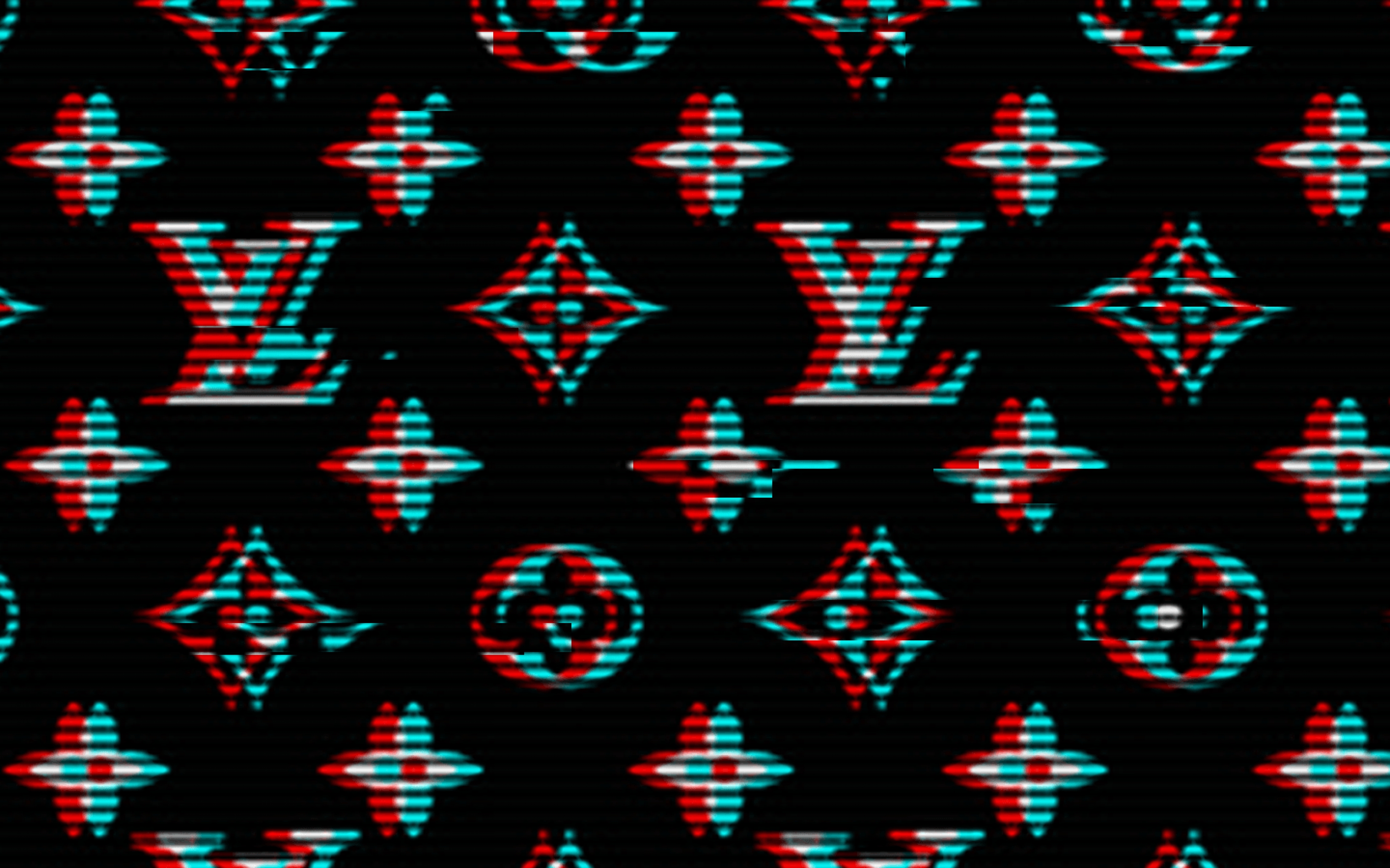 Louis Vuitton Luxury Brand 3D Effect Black White