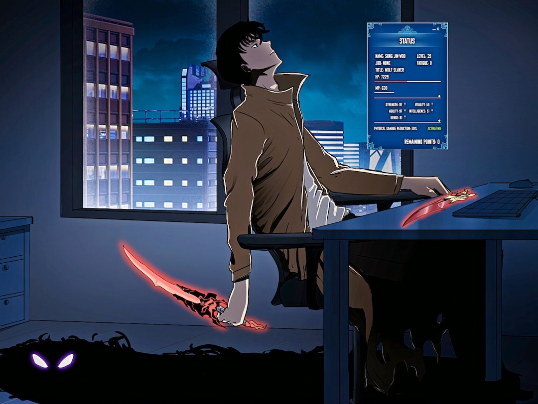 Worn yet Unyielding: Animated Solo Leveling Wallpaper