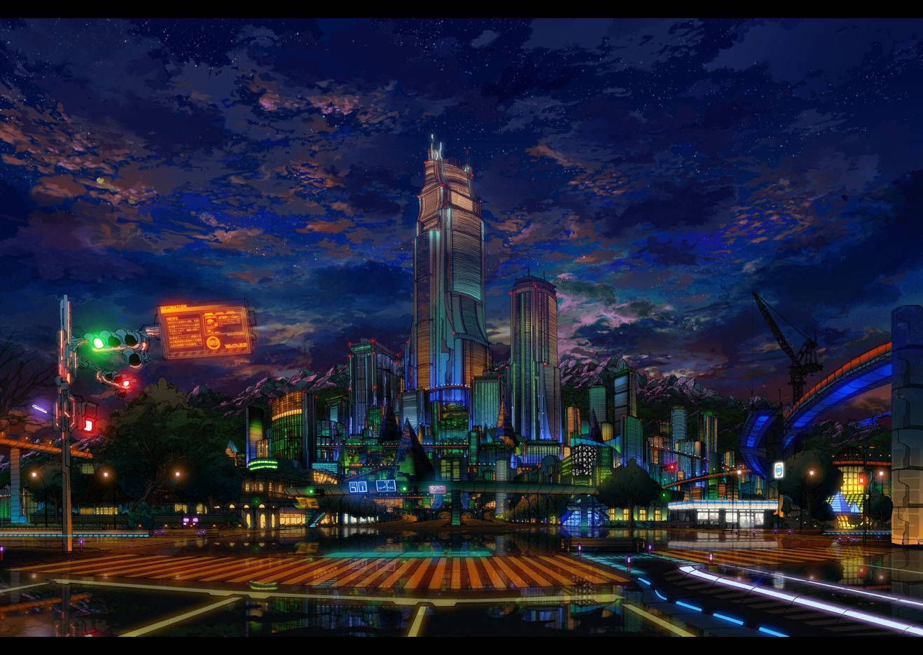 Download Anime City Wallpaper