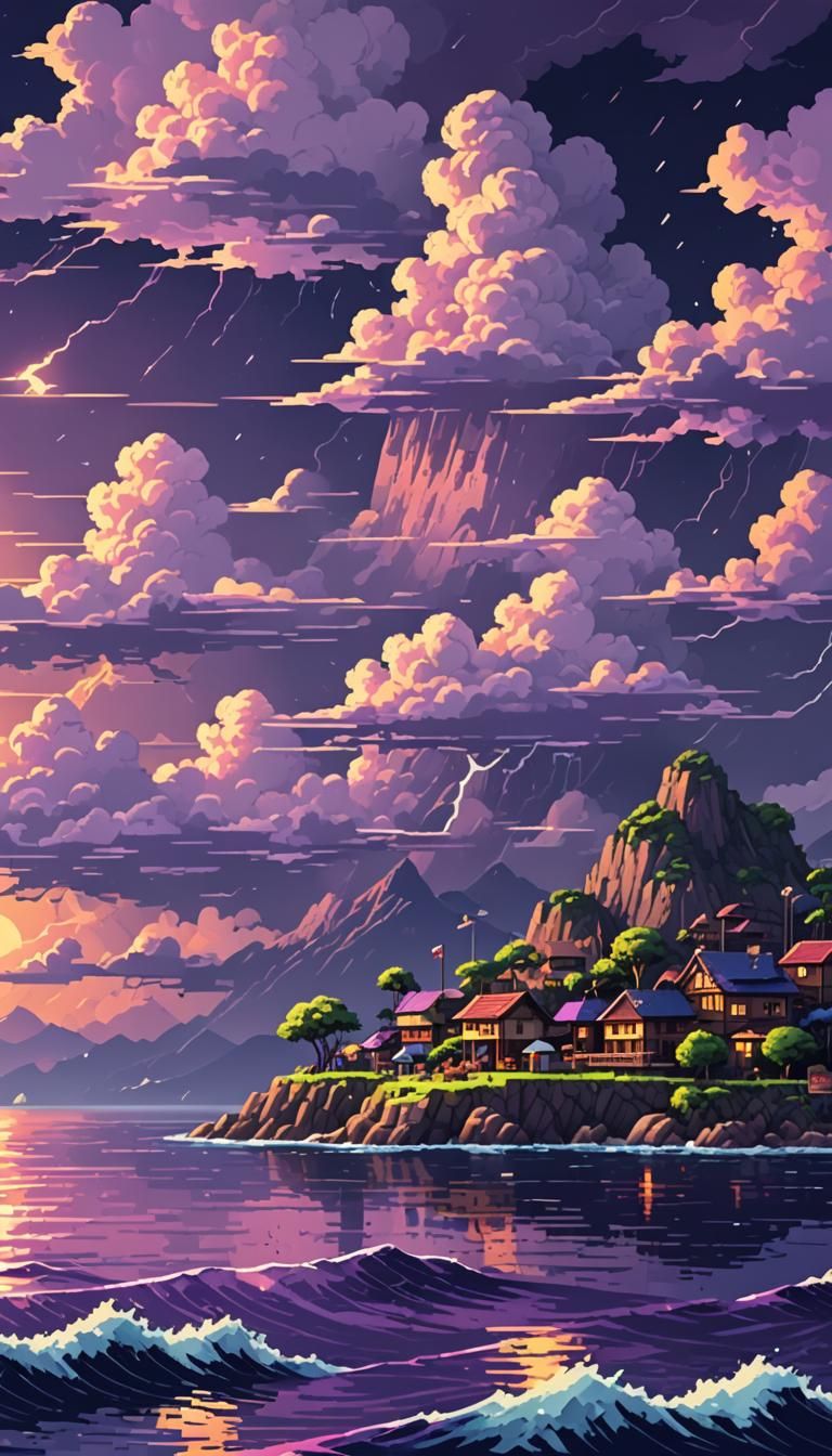 Neon Stormy Island