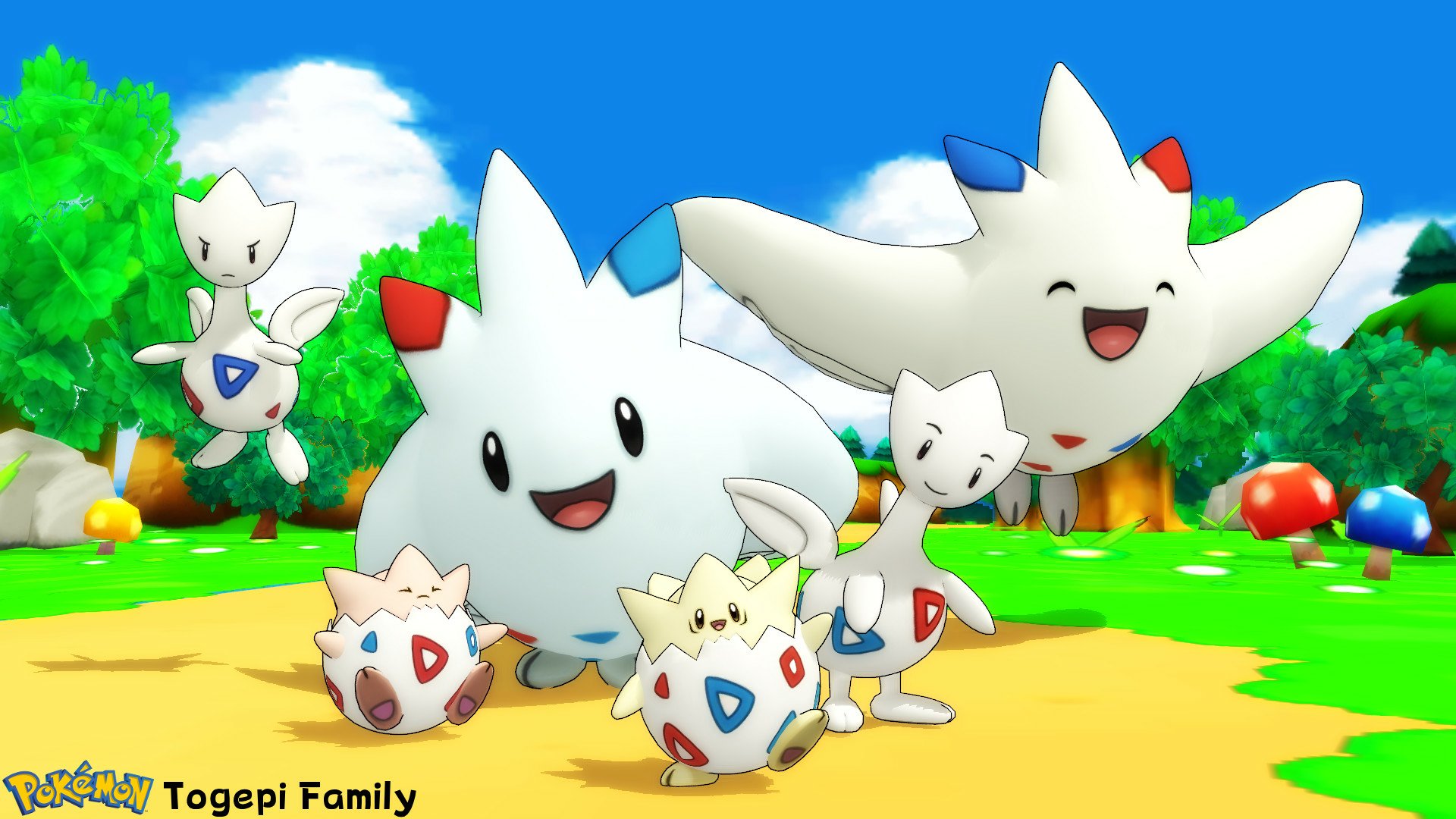Download Togekiss (Pokémon) Togetic (Pokémon) Togepi (Pokémon) Anime Pokemon HD Wallpaper