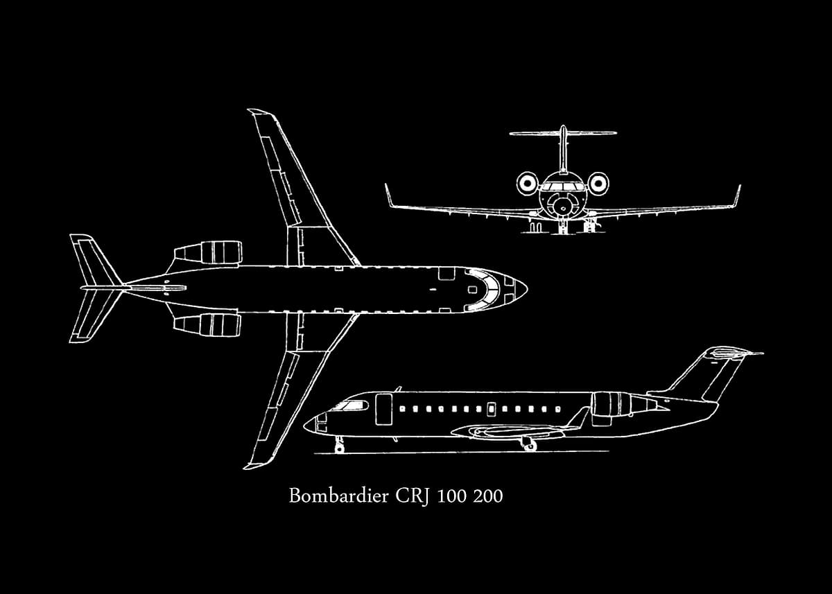 Bombardier CRJ 100 200' Poster, picture, metal print, paint