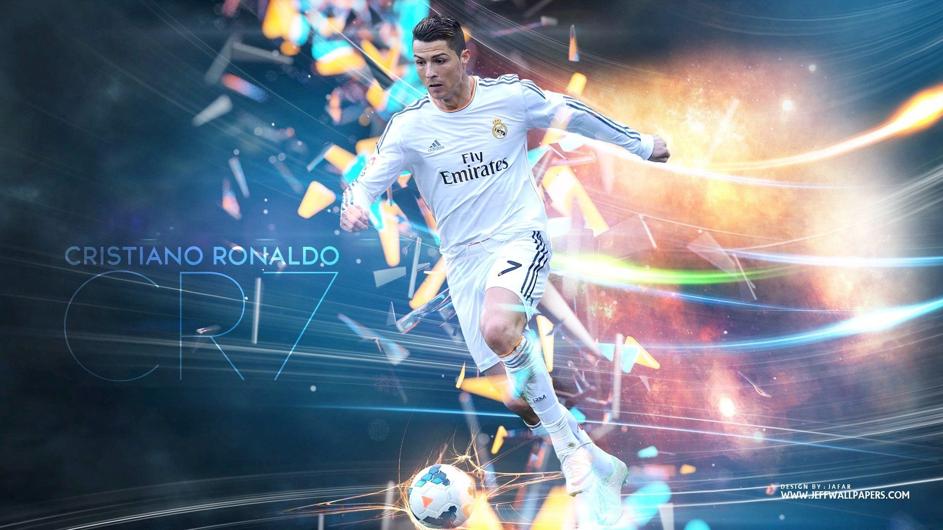 Cristiano Ronaldo with a soccer ball in motion