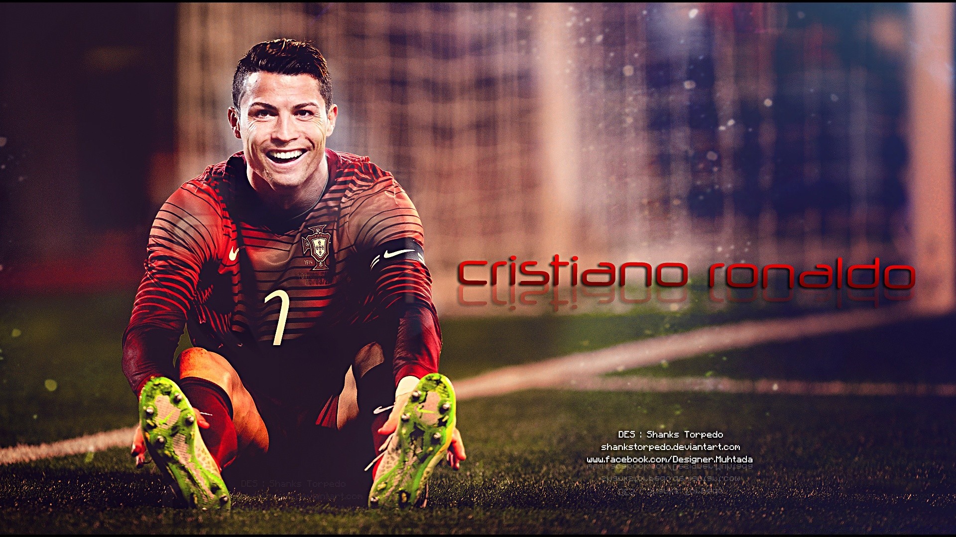 Cristiano ronaldo football on the desktop