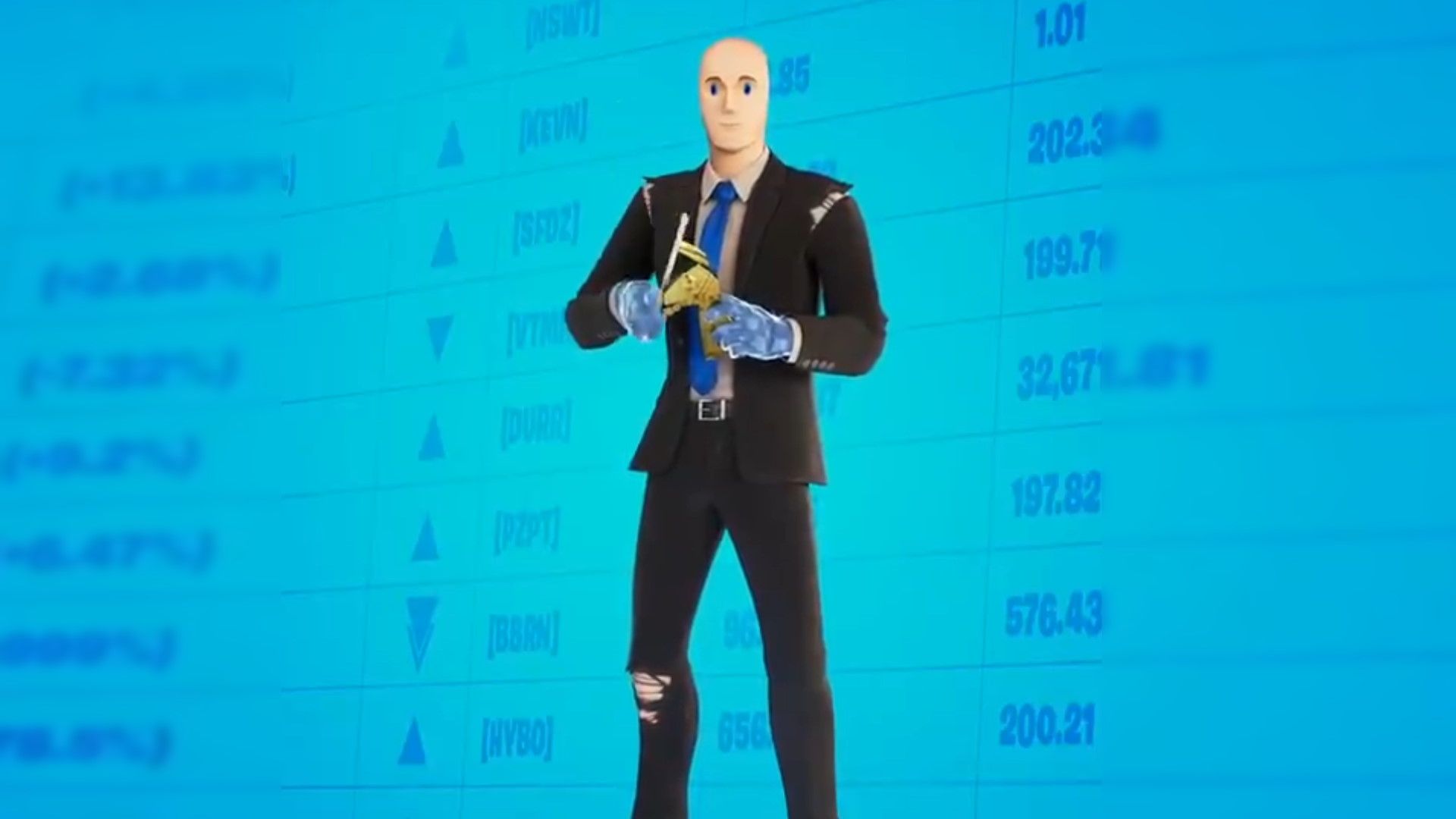 Fortnite gets a skin inspired by the weird Stonks meme guy