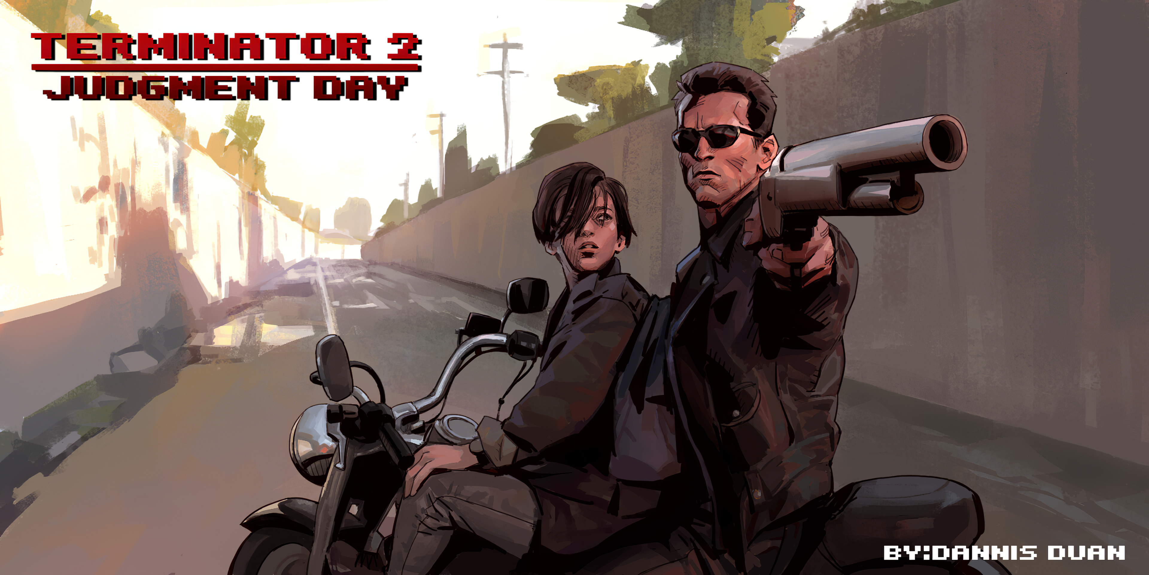Download John Connor Edward Furlong Arnold Schwarzenegger Terminator Movie Terminator 2: Judgment Day HD Wallpaper