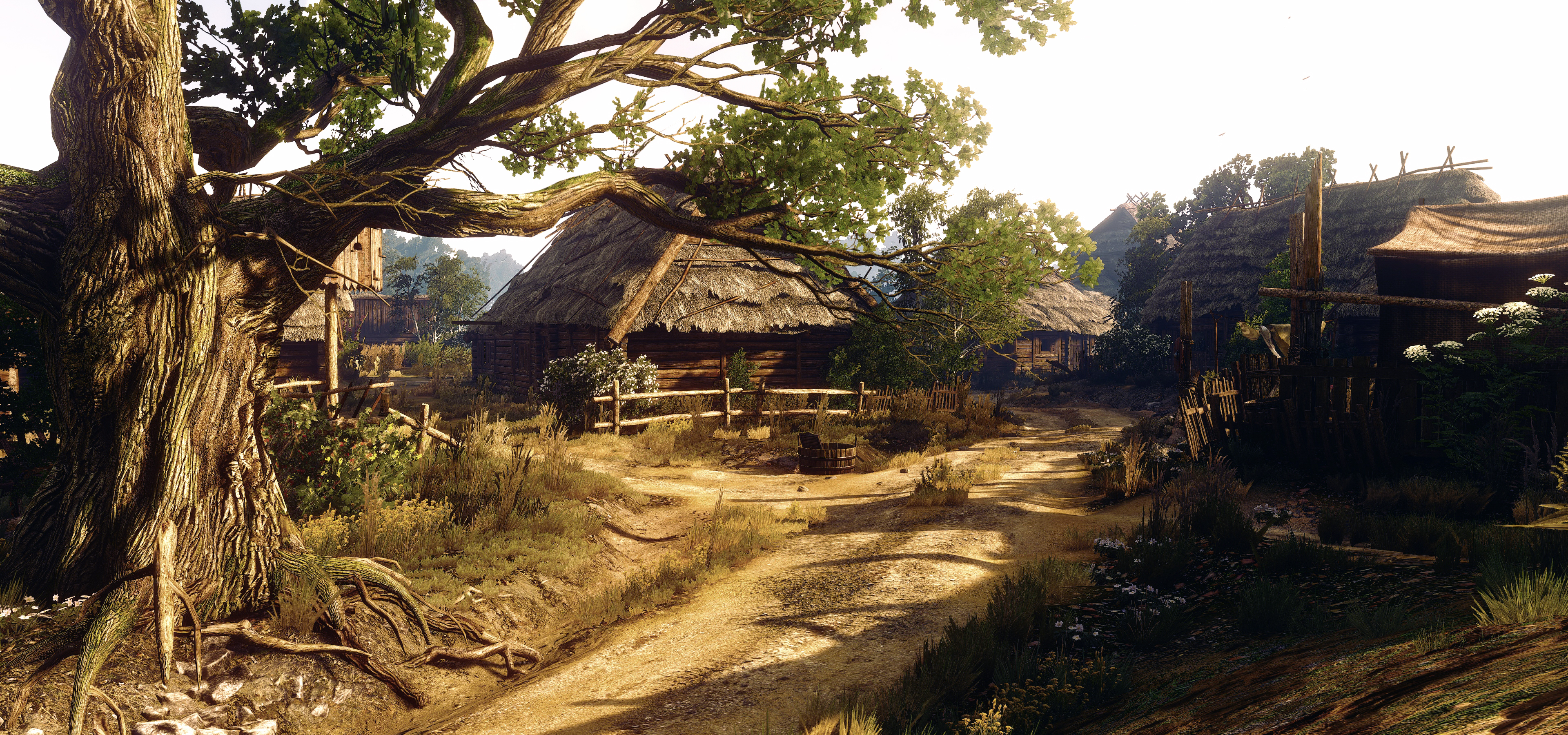 Wallpaper Village, Witcher 3, Little Village For Mobile And Desktop, Section природа, Resolution 3840x1800