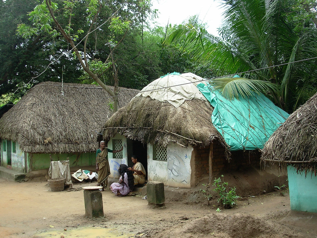 Tamil Nadu Village. Small peaceful village on the temple tr