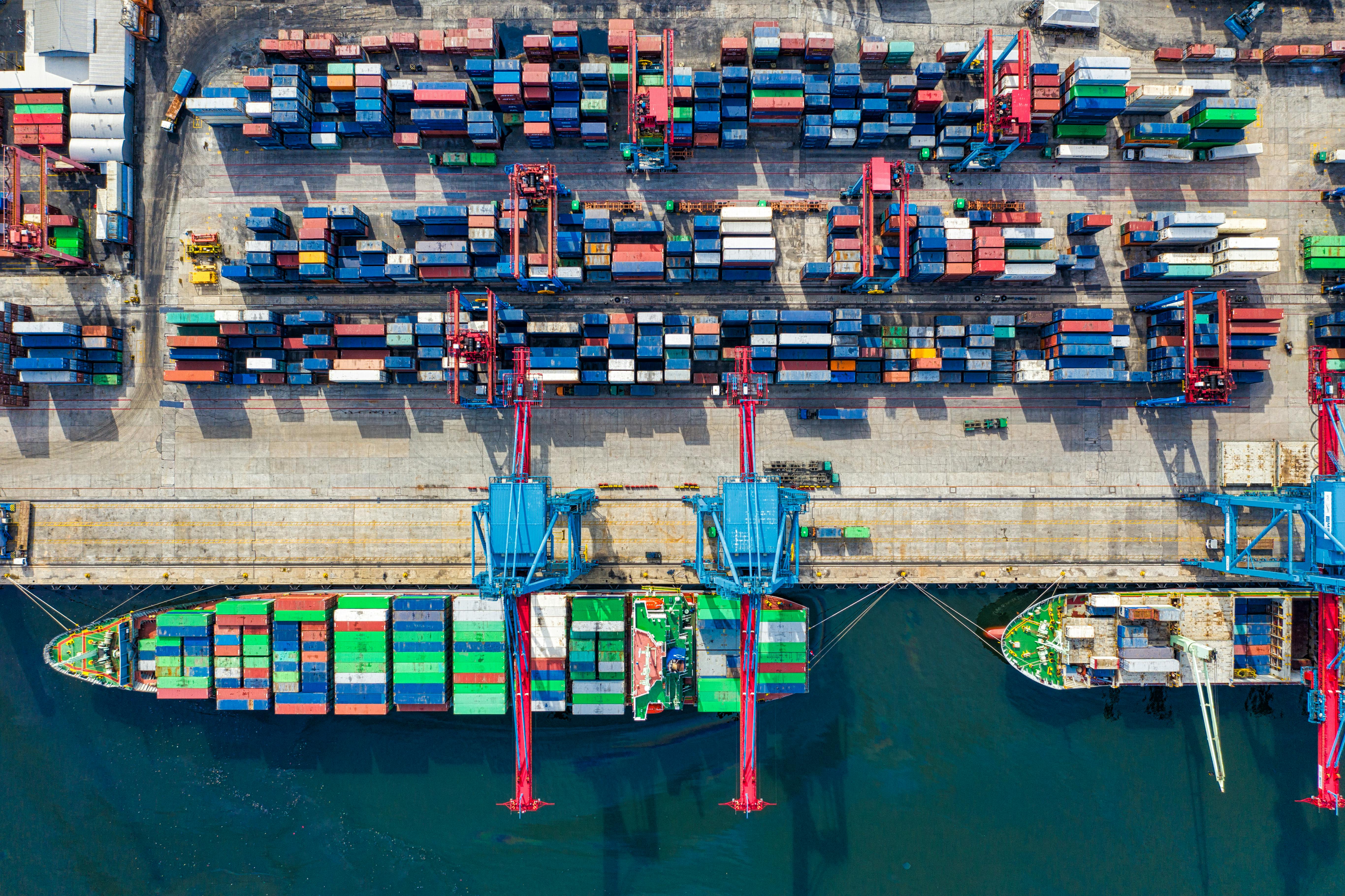 Birds Eye View Photo Of Freight Containers · Free