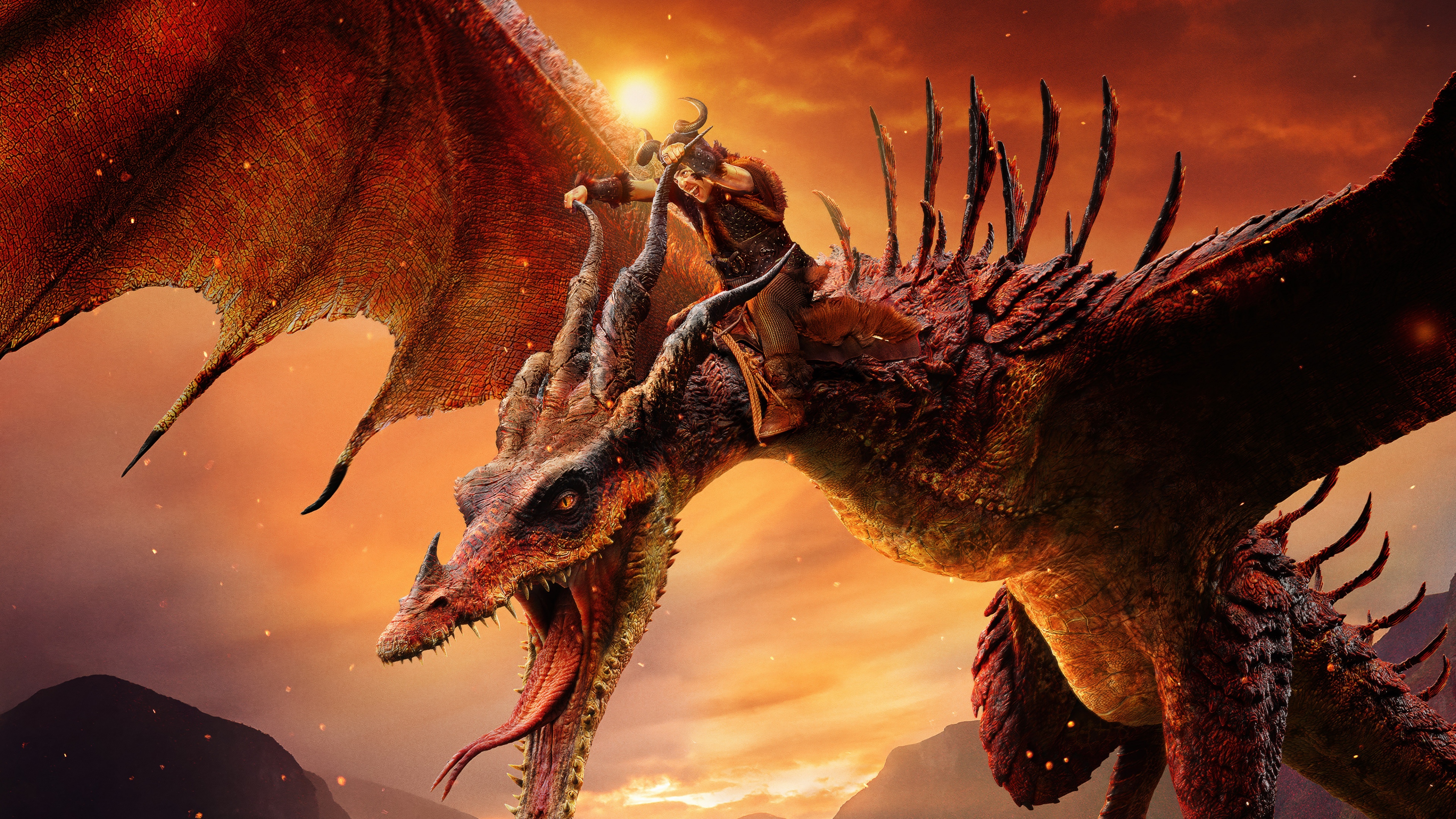 Hookfang Wallpaper 4K, How to Train Your Dragon