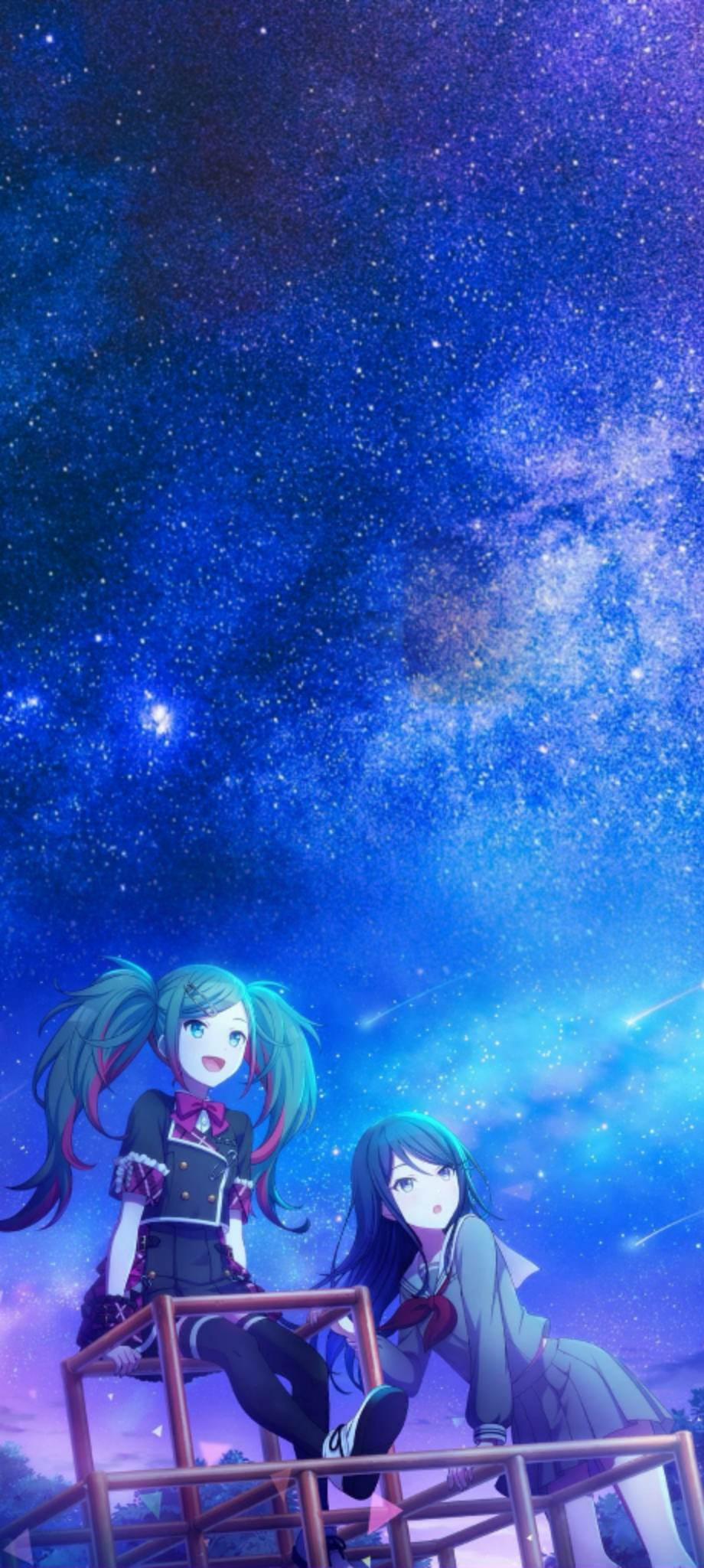 (lockscreen) wallpaper my gf and me made out of pjsekai cards :3