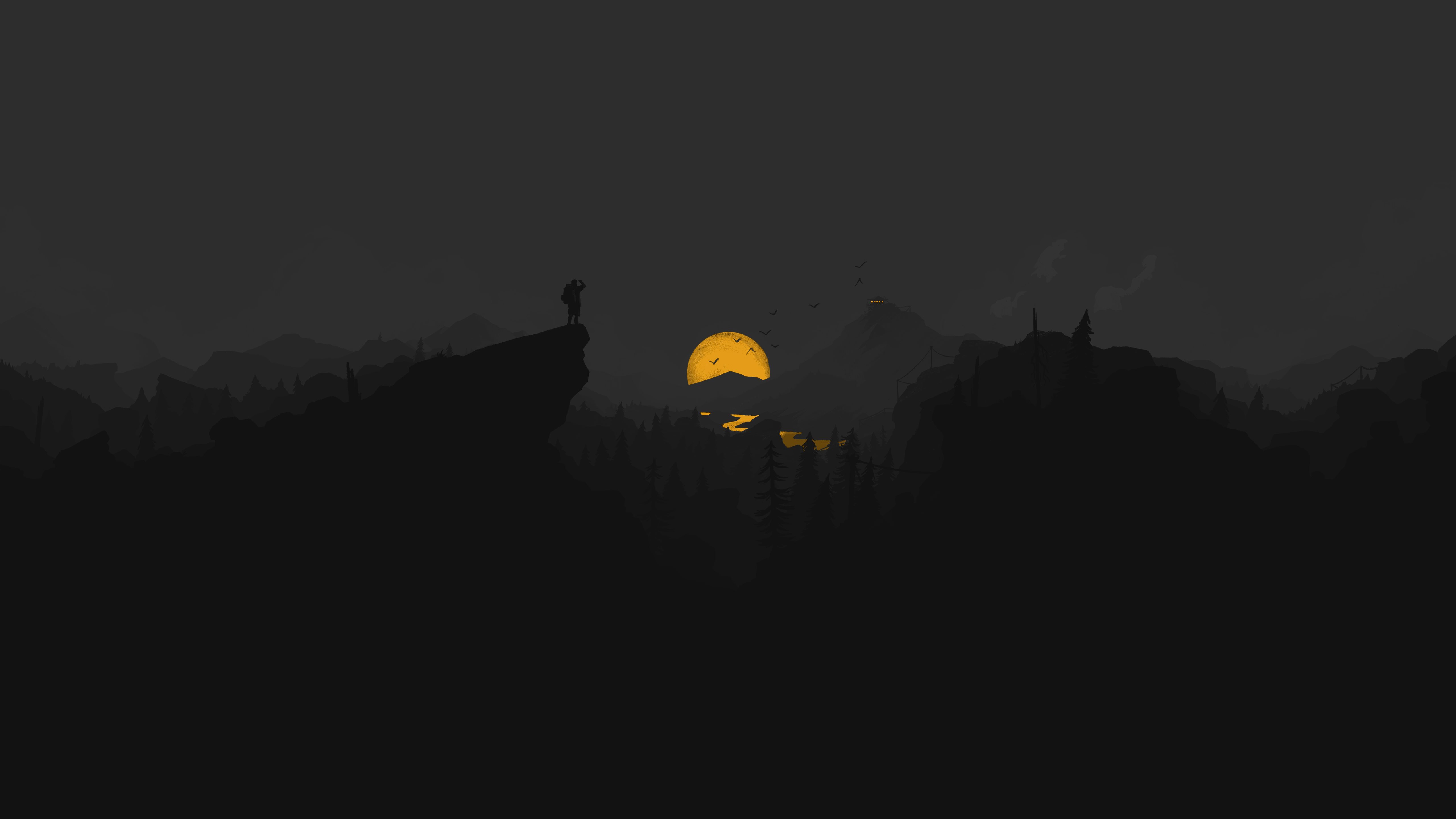 firewatch dark minimal 5k MacBook Air Wallpaper Download