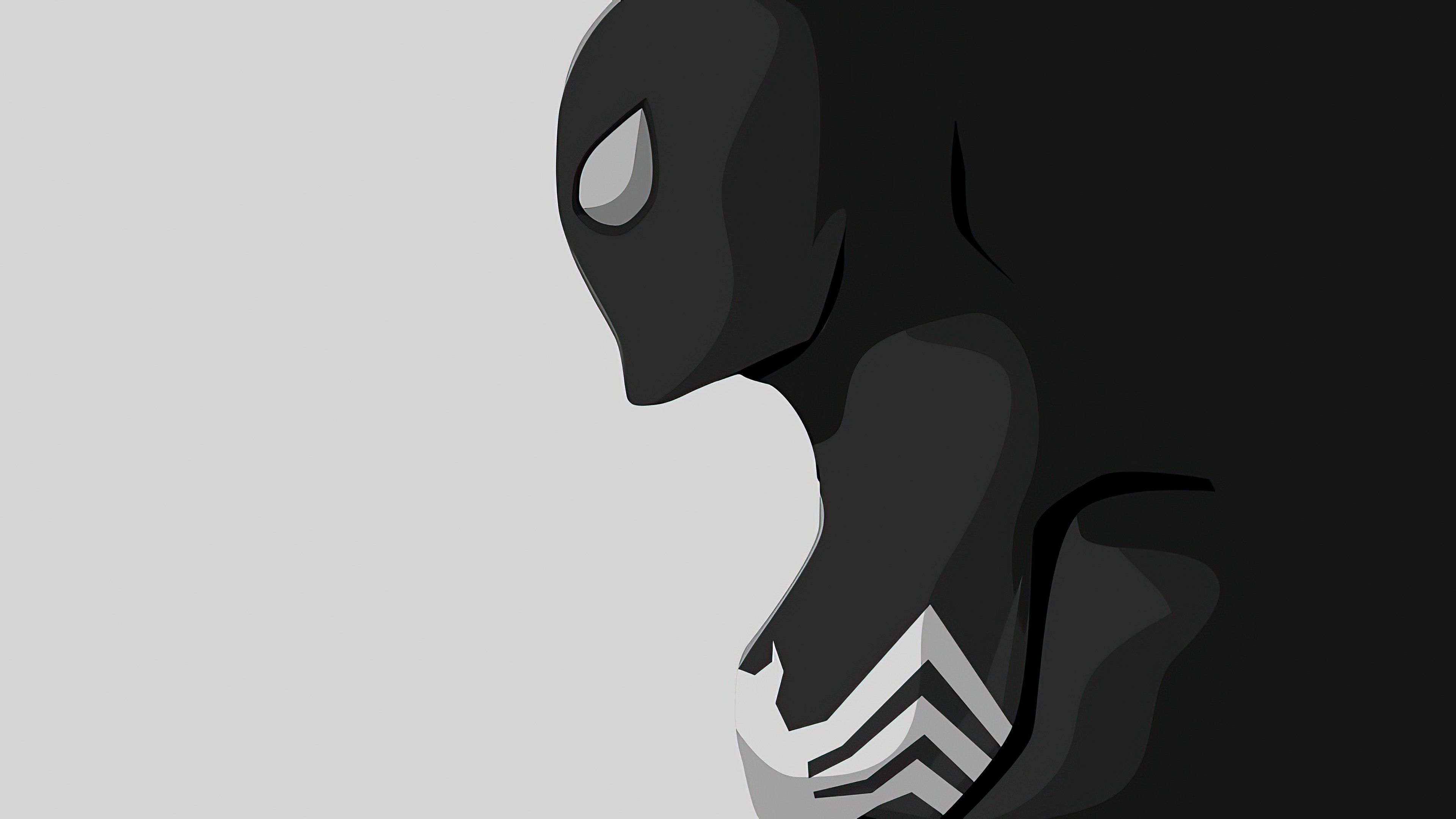 Black Spiderman minimalist style Wallpaper 4k for Desktop