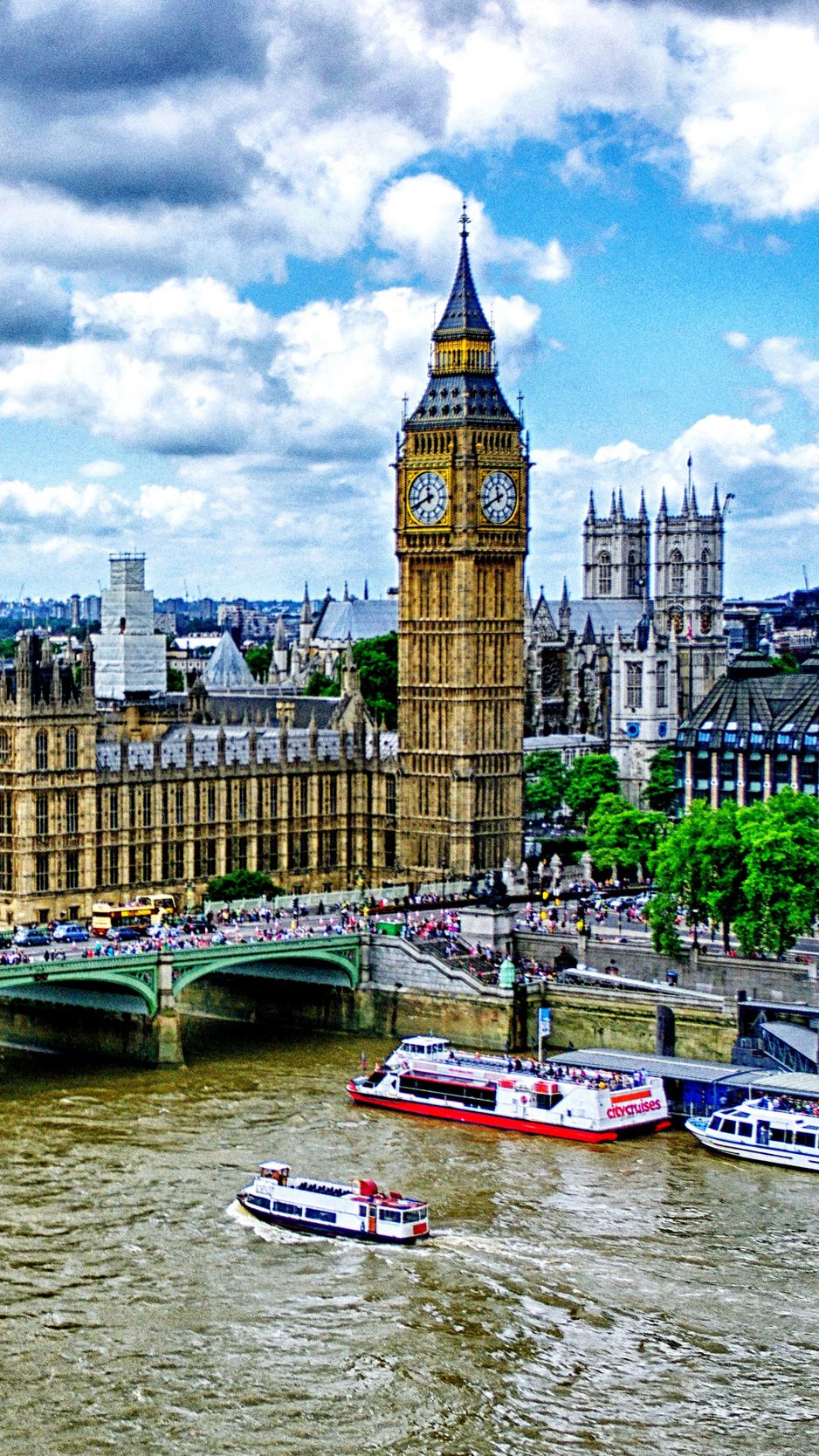 Download Wallpaper 938x1668 Big Ben, London, Palace Of Westminster, Bridge, River, Thames, Boats, Hdr Iphone 8 7 6s 6 For Parallax HD Background