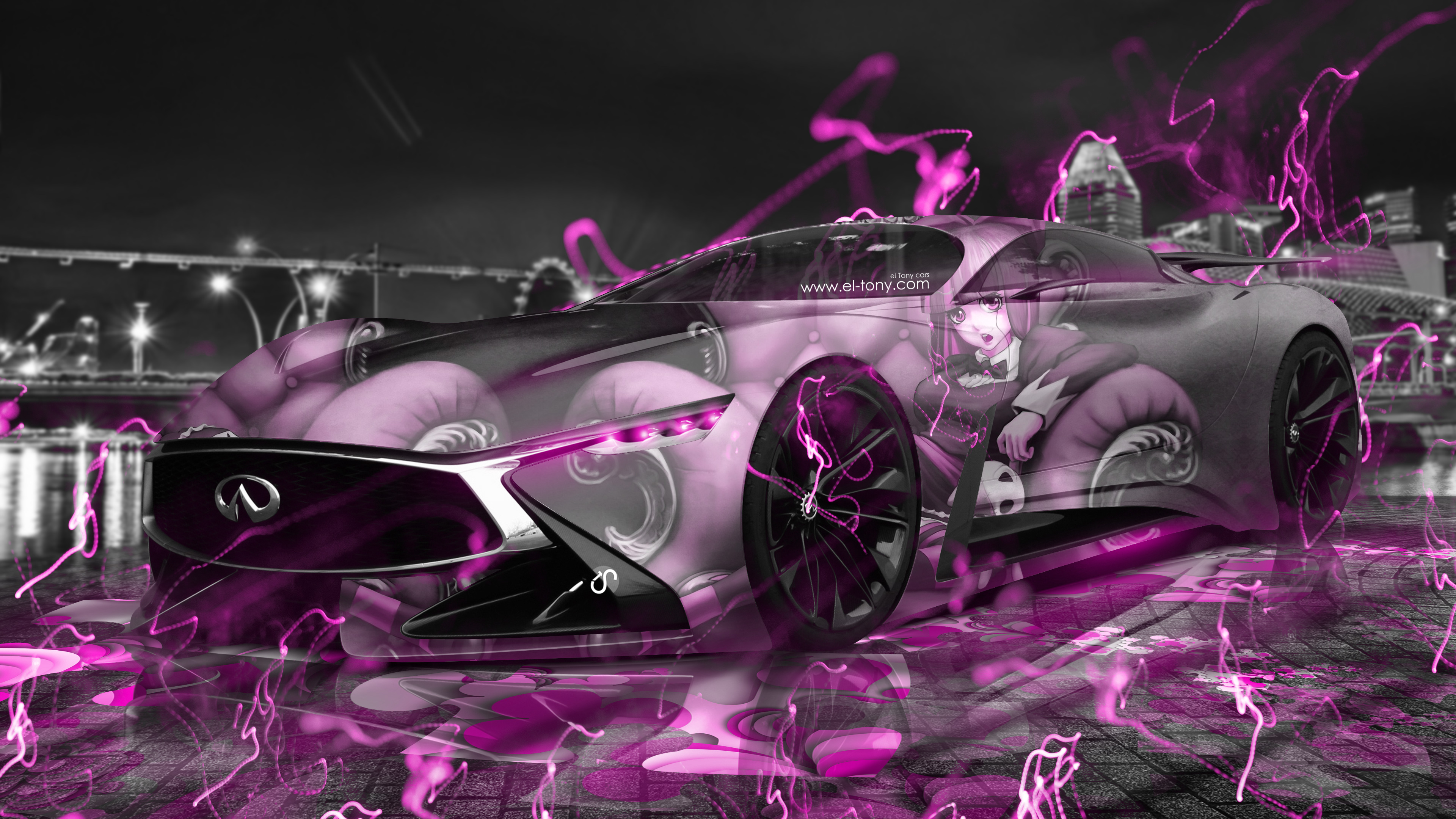 Wallpaper Purple and Black Car Illustration, Background Free Image