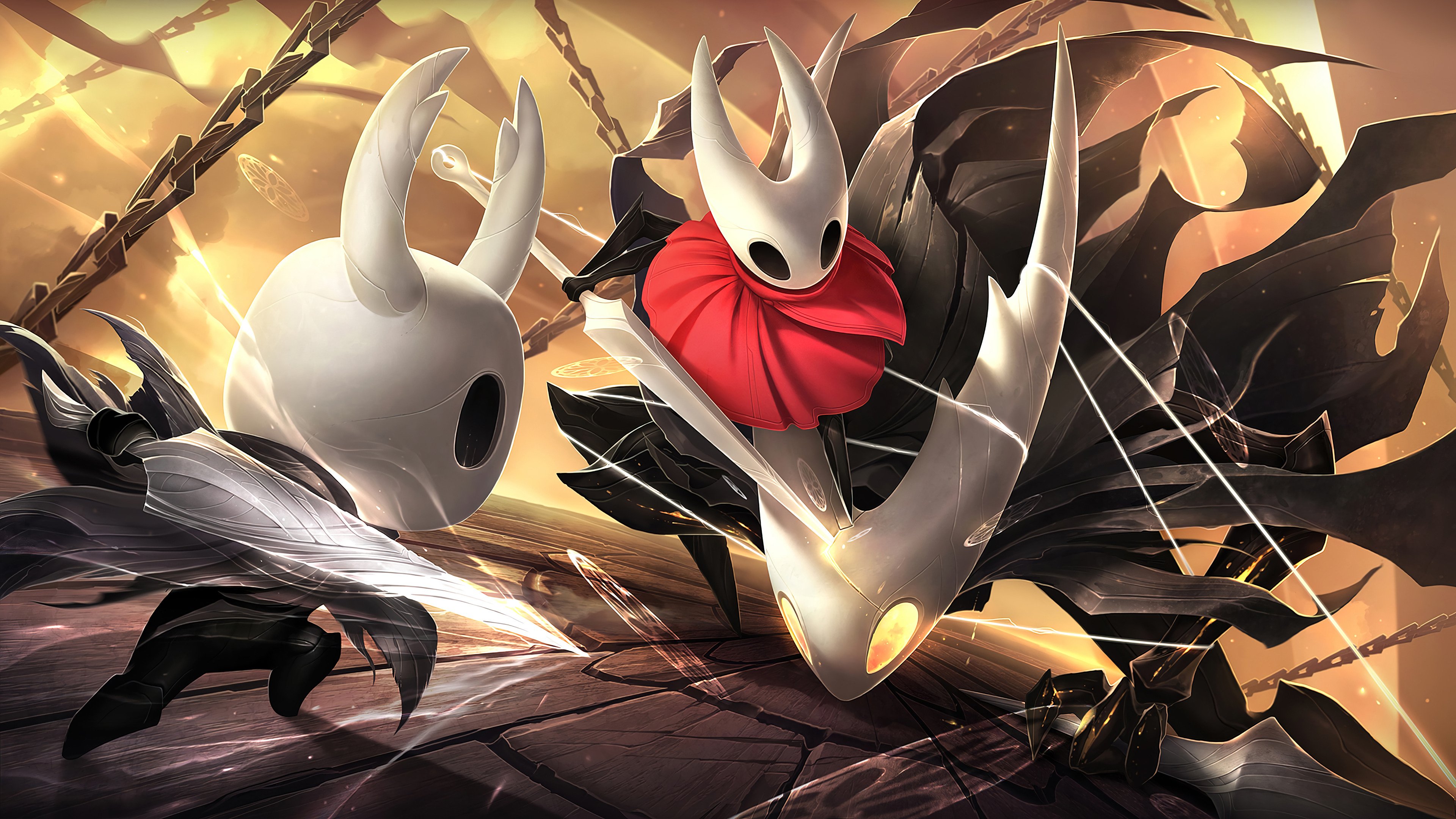 Hollow Knight in fight Wallpaper 4k for Desktop