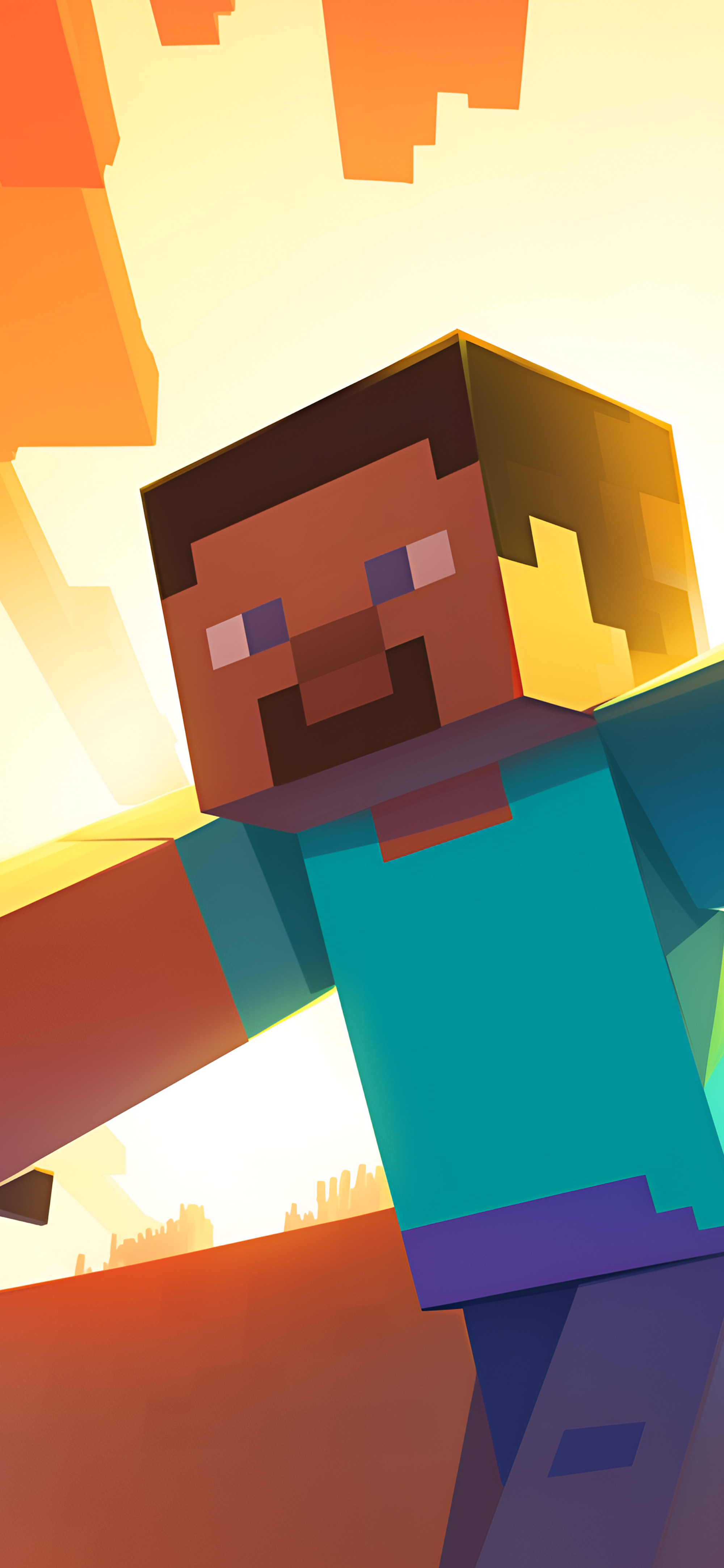 Minecraft Steve vs Creeper Pixel Matching Wallpaper