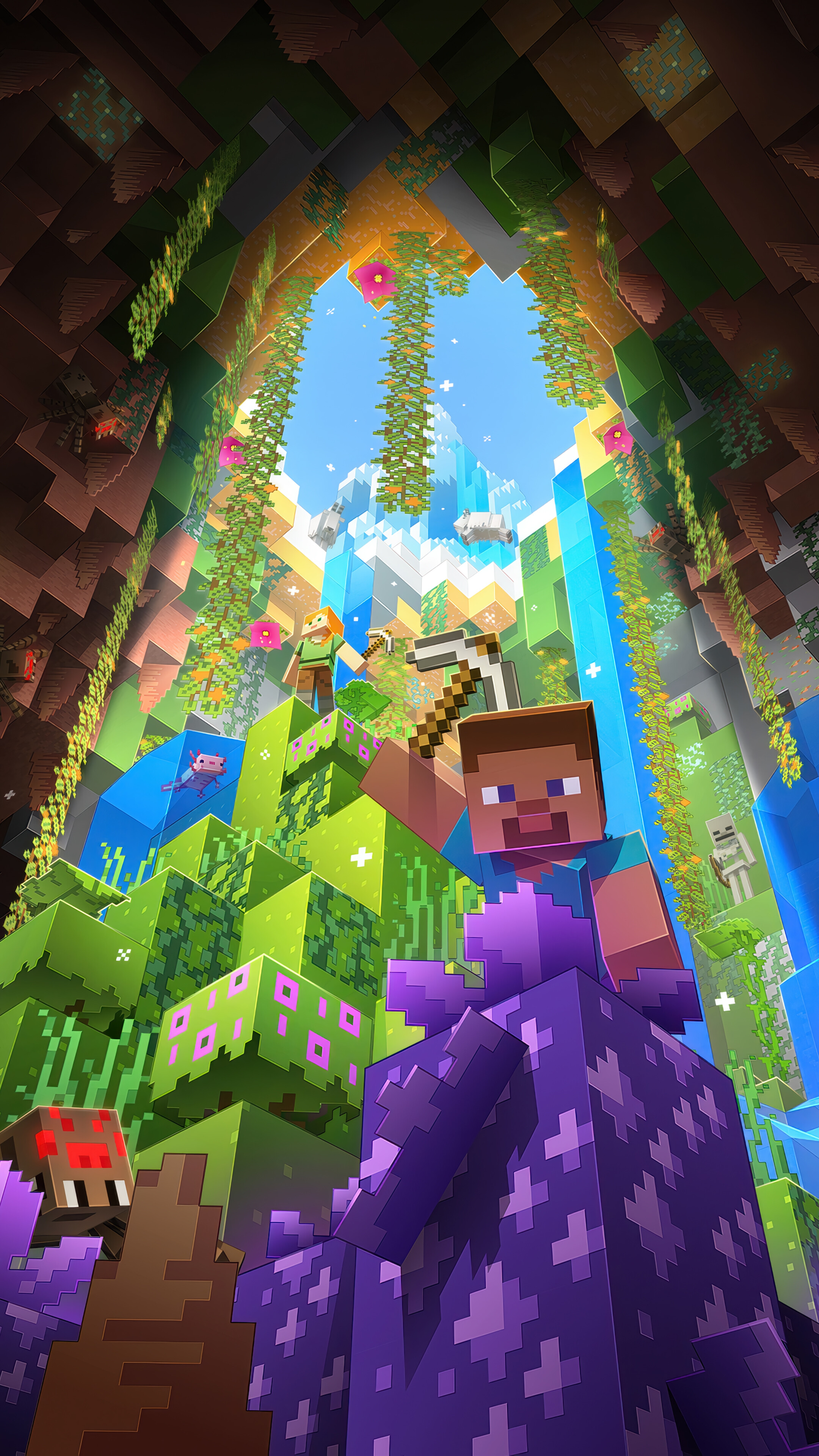 Minecraft Game Steve 4K Wallpaper iPhone HD Phone