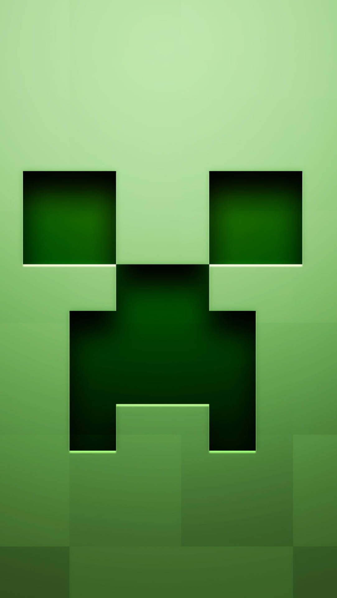 Green Creeper Mob Face Minecraft iPhone Wallpaper