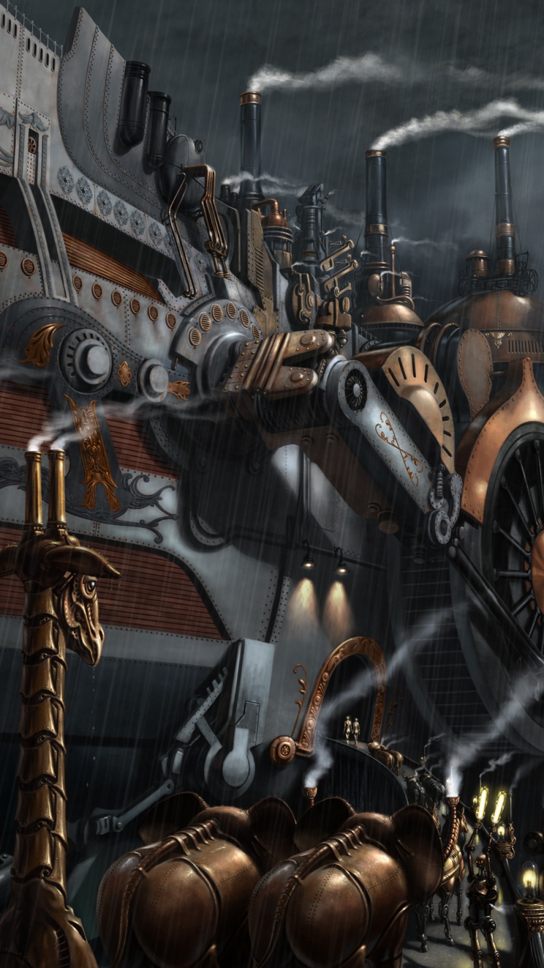 Steampunk iphone 3D art 1600x1600 wallpaper High Quality