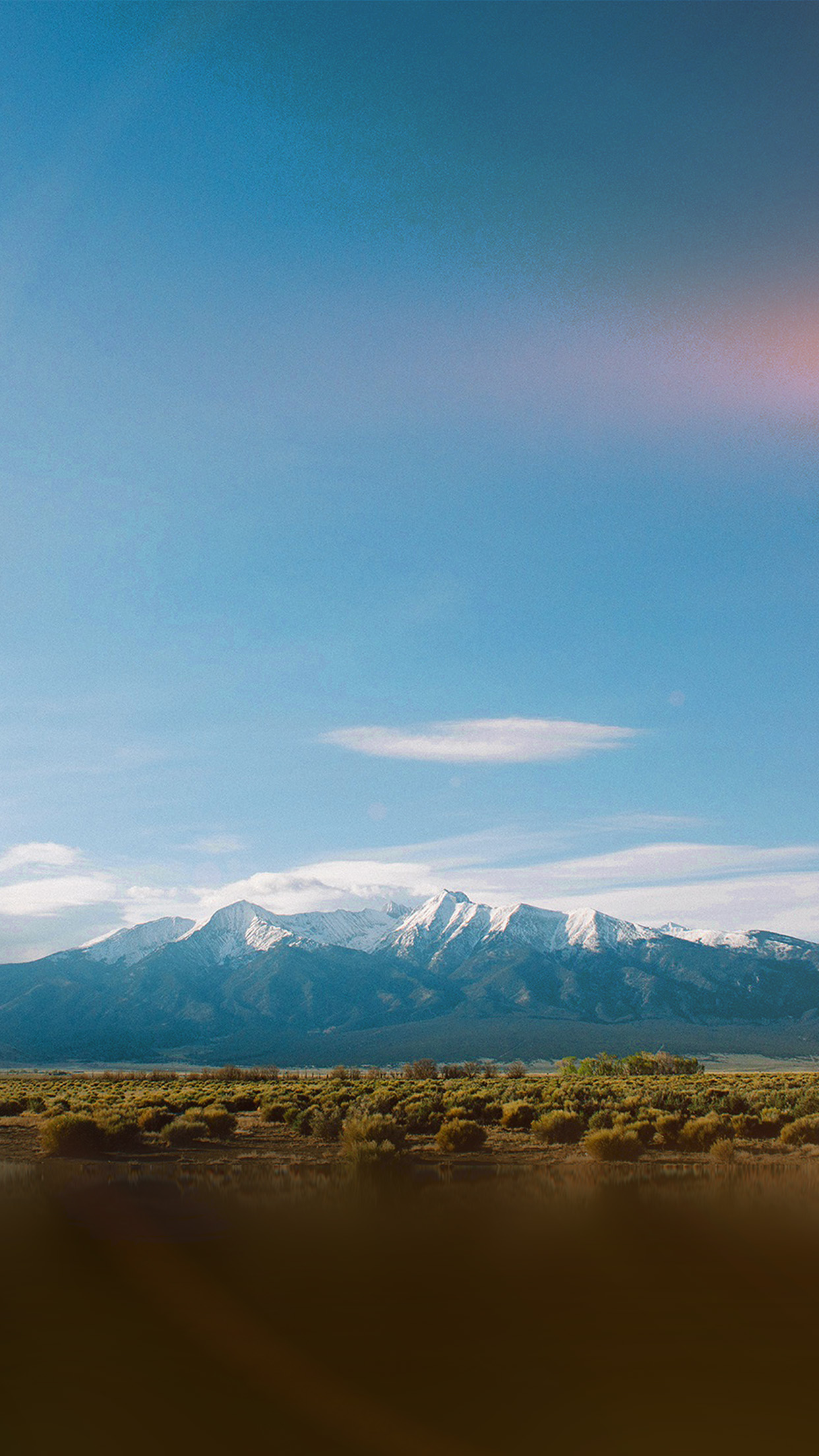 iPhone wallpaper. summer mountain sky blue cloud flare