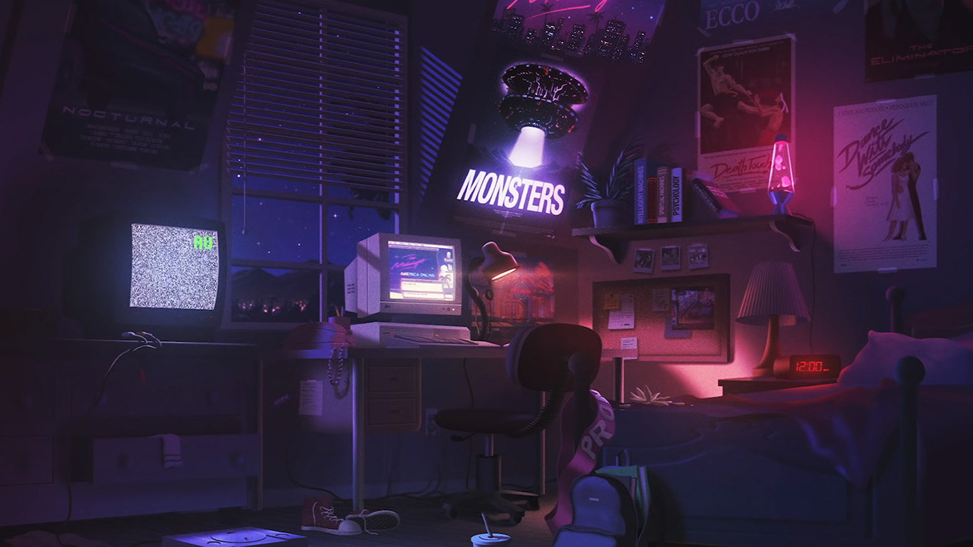 wallpaper for desktop, laptop. art room anime monsters space night