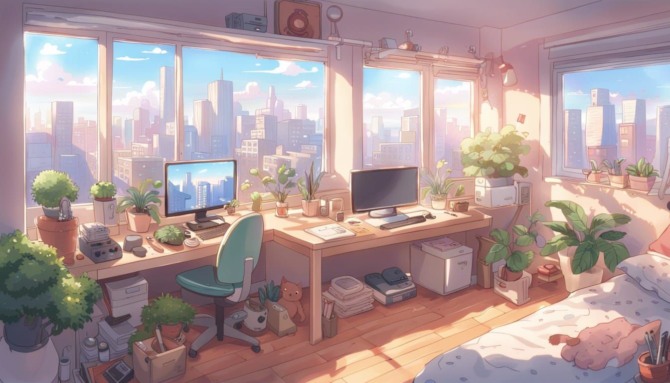 anime bedroom with gaming pc Bedroom with Gaming PC