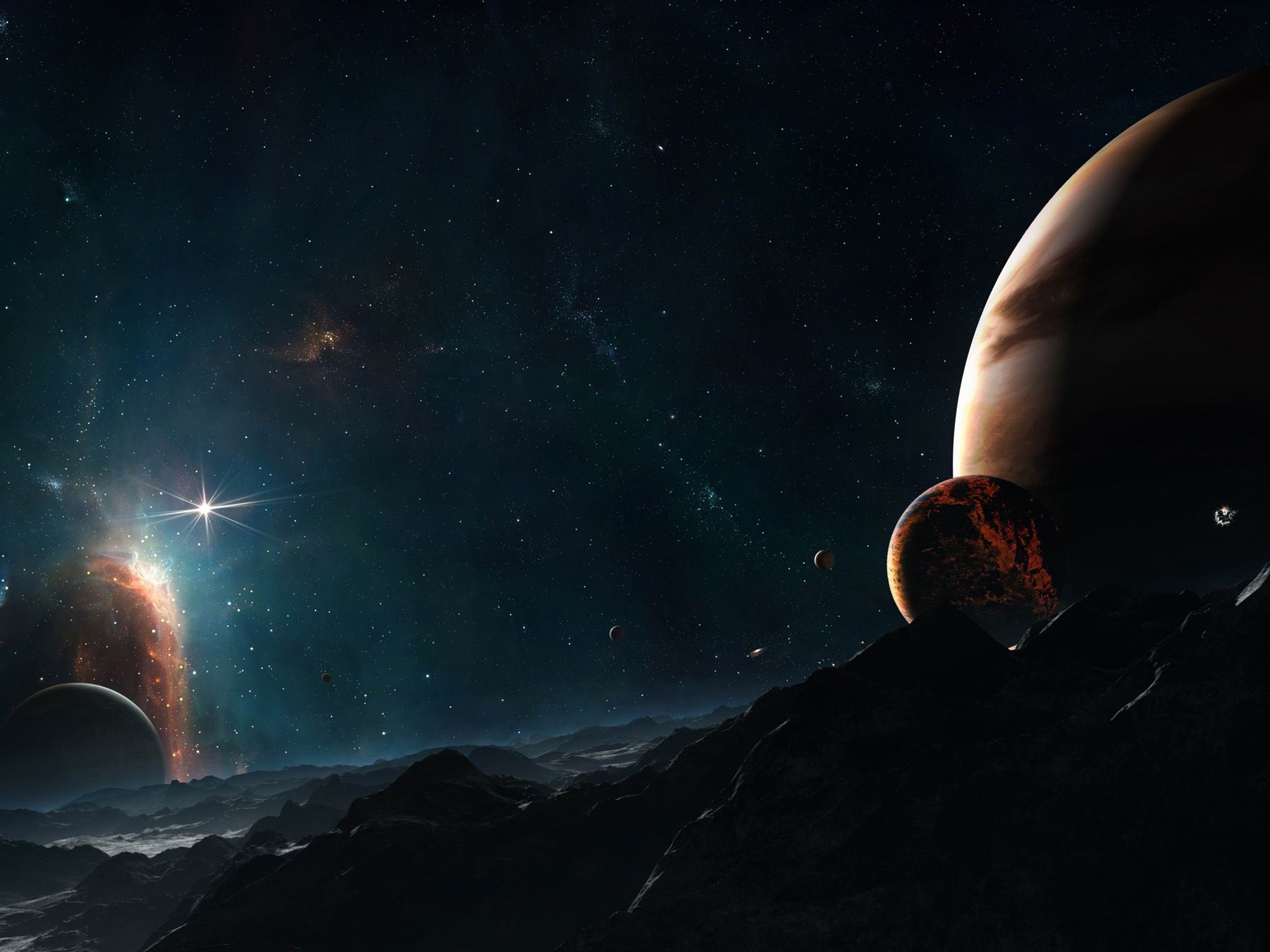 Planet Close To Jupiter Space Photography Desktop Wallpaper