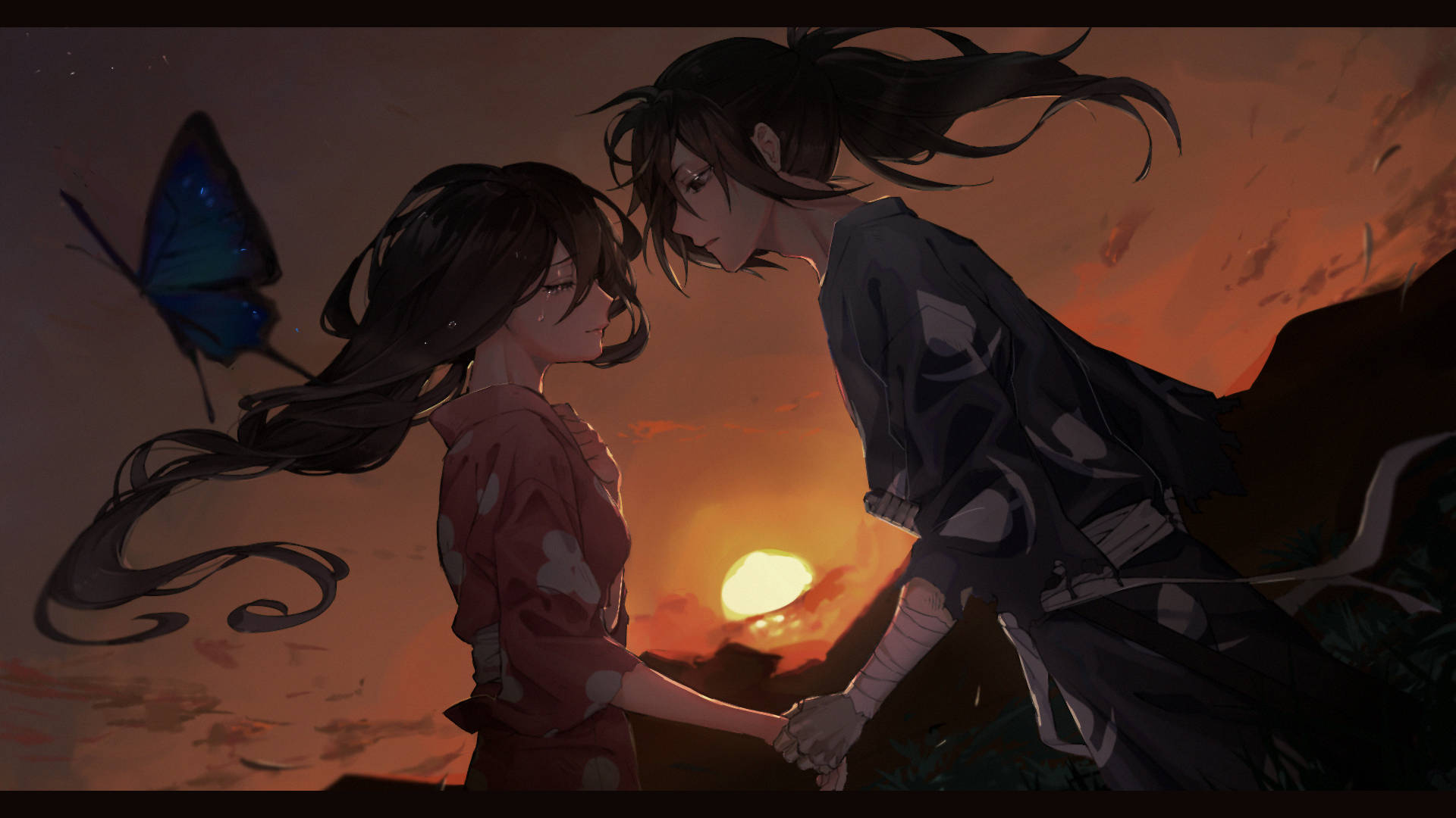 Download Hyakkimaru and Mio, the unlikely duo at the heart of Dororo Wallpaper